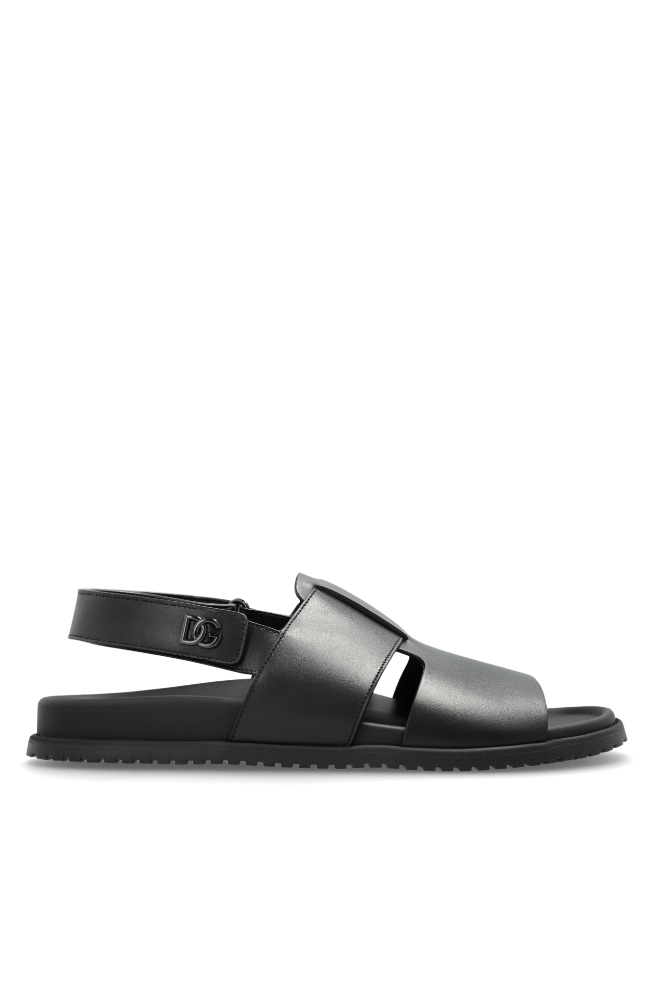 Dolce & Gabbana Skórzane Sandały, Mężczyźni, Czarny