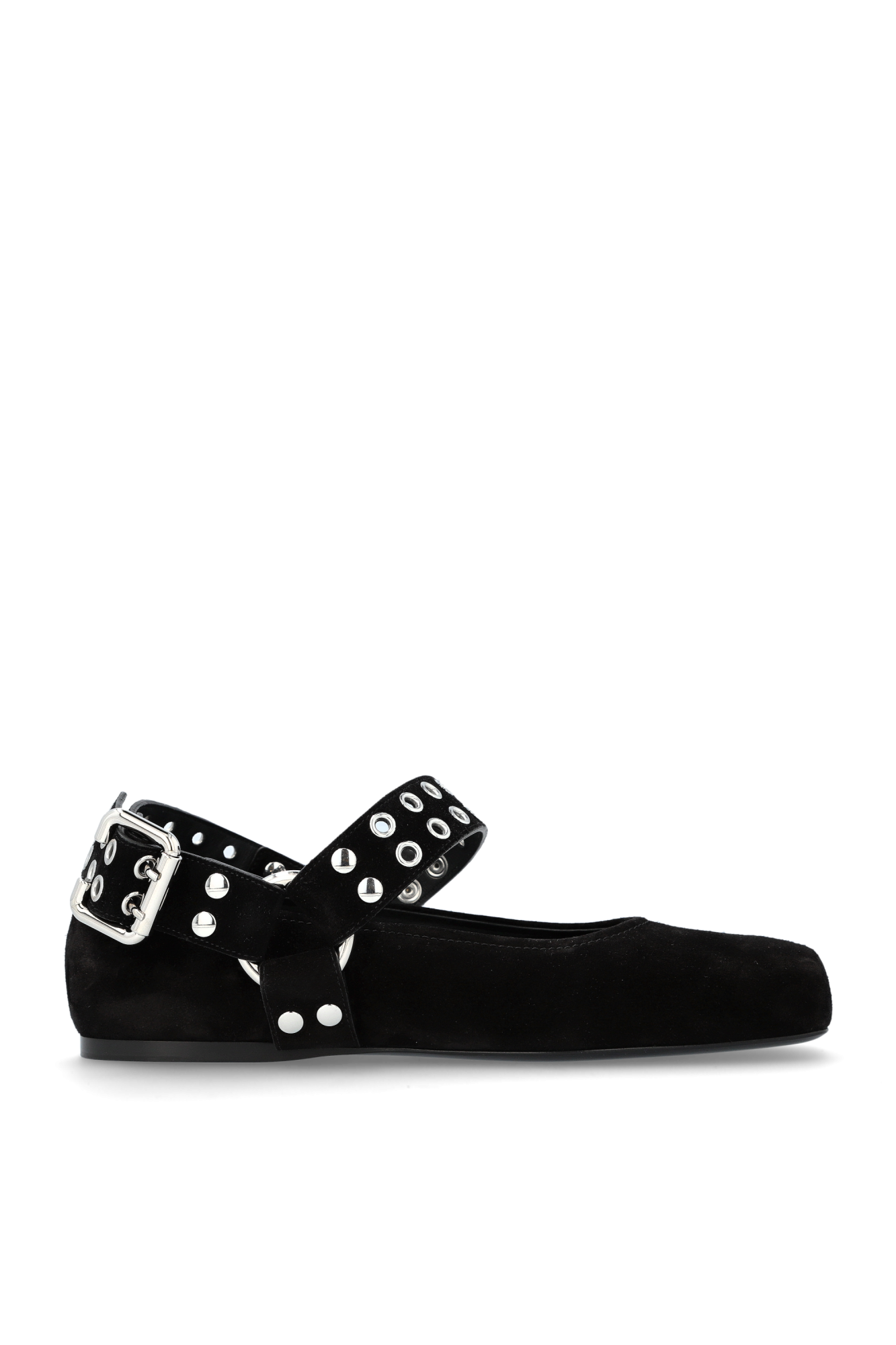Alaïa Zamszowe Baleriny `Biker`, Kobiety, Czarny