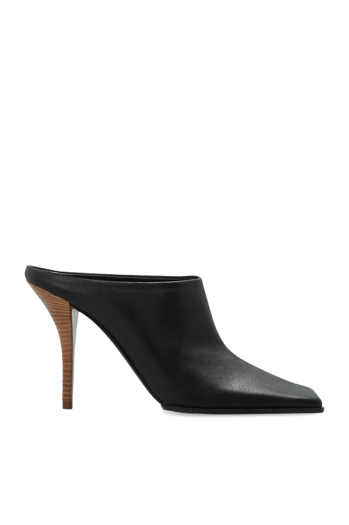 Alaïa Skórzane Klapki Na Obcasie, Kobiety, Czarny