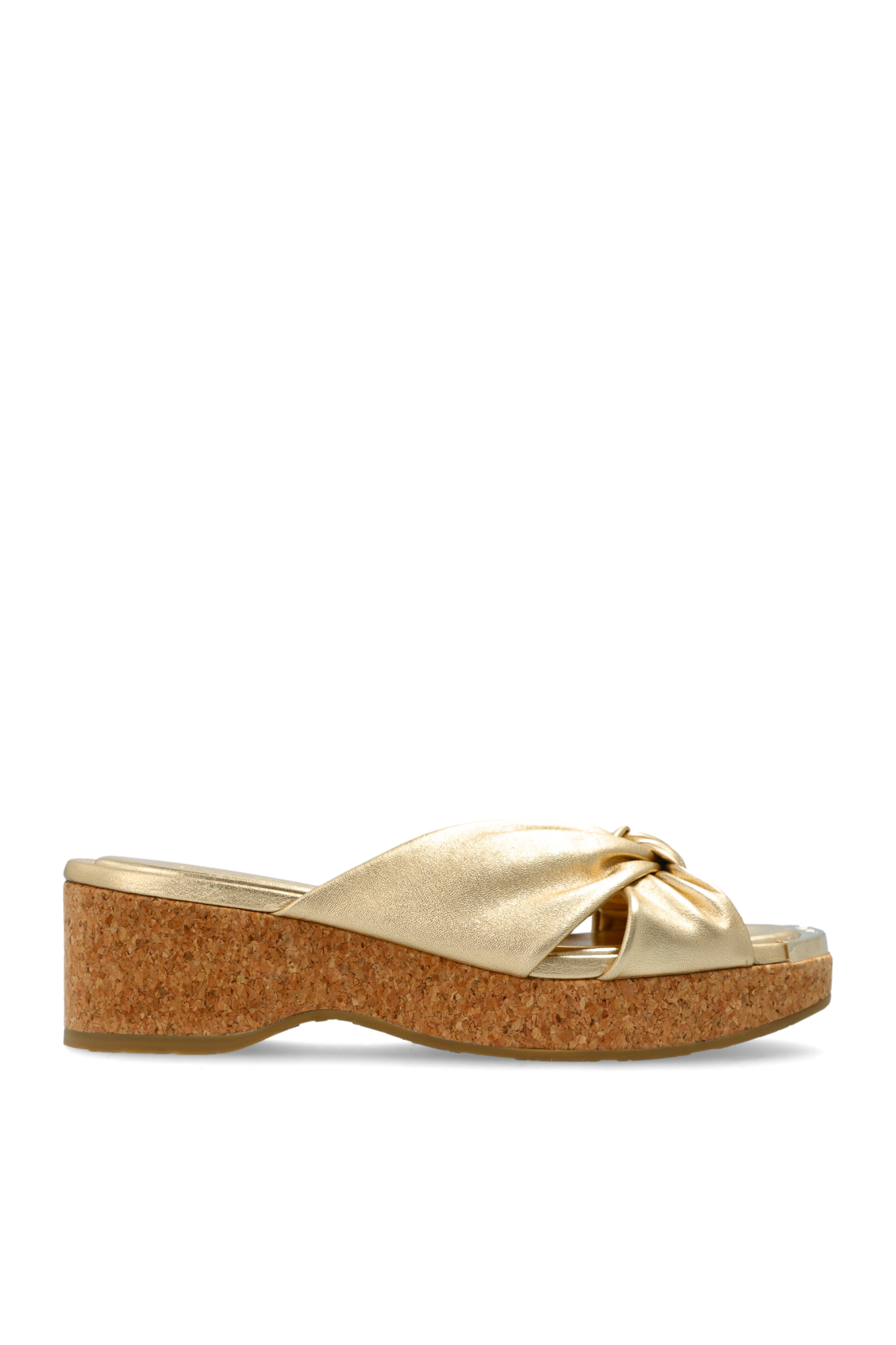Jimmy Choo Klapki Na Platformie ‘Avenue Wedge 50’, Kobiety, Złoty