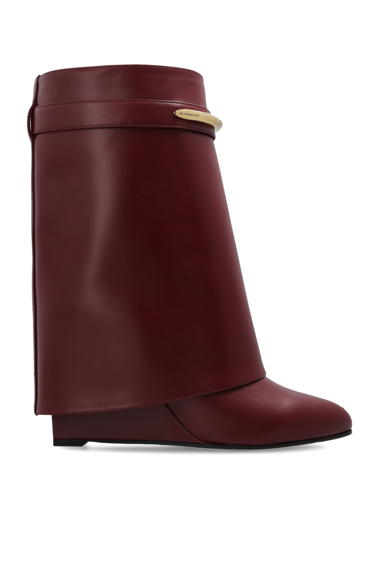 Givenchy Skórzane Botki Na Koturnie, Kobiety, Bordo