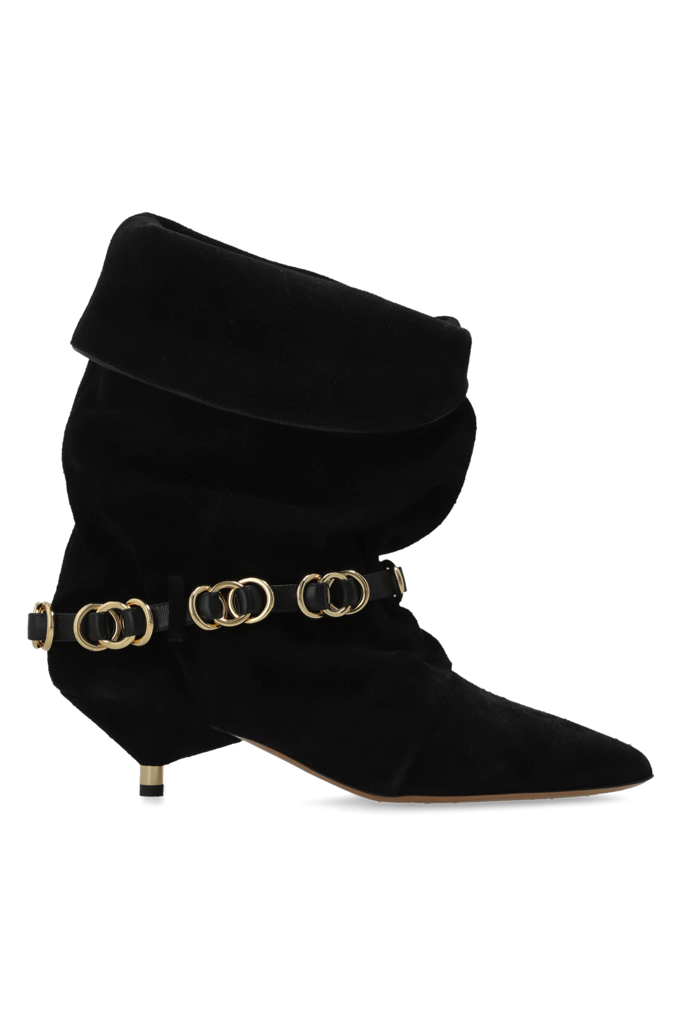 Isabel Marant Zamszowe Botki Na Obcasie `Edrik Rings`, Kobiety, Czarny