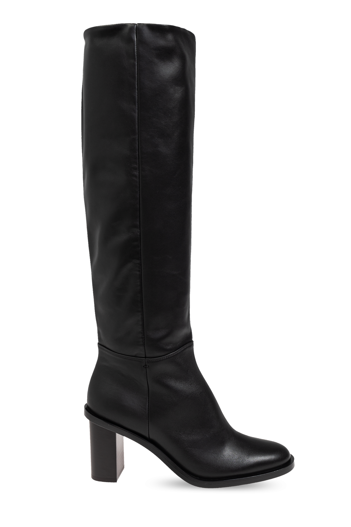 Max Mara Skórzane Kozaki, Kobiety, Czarny
