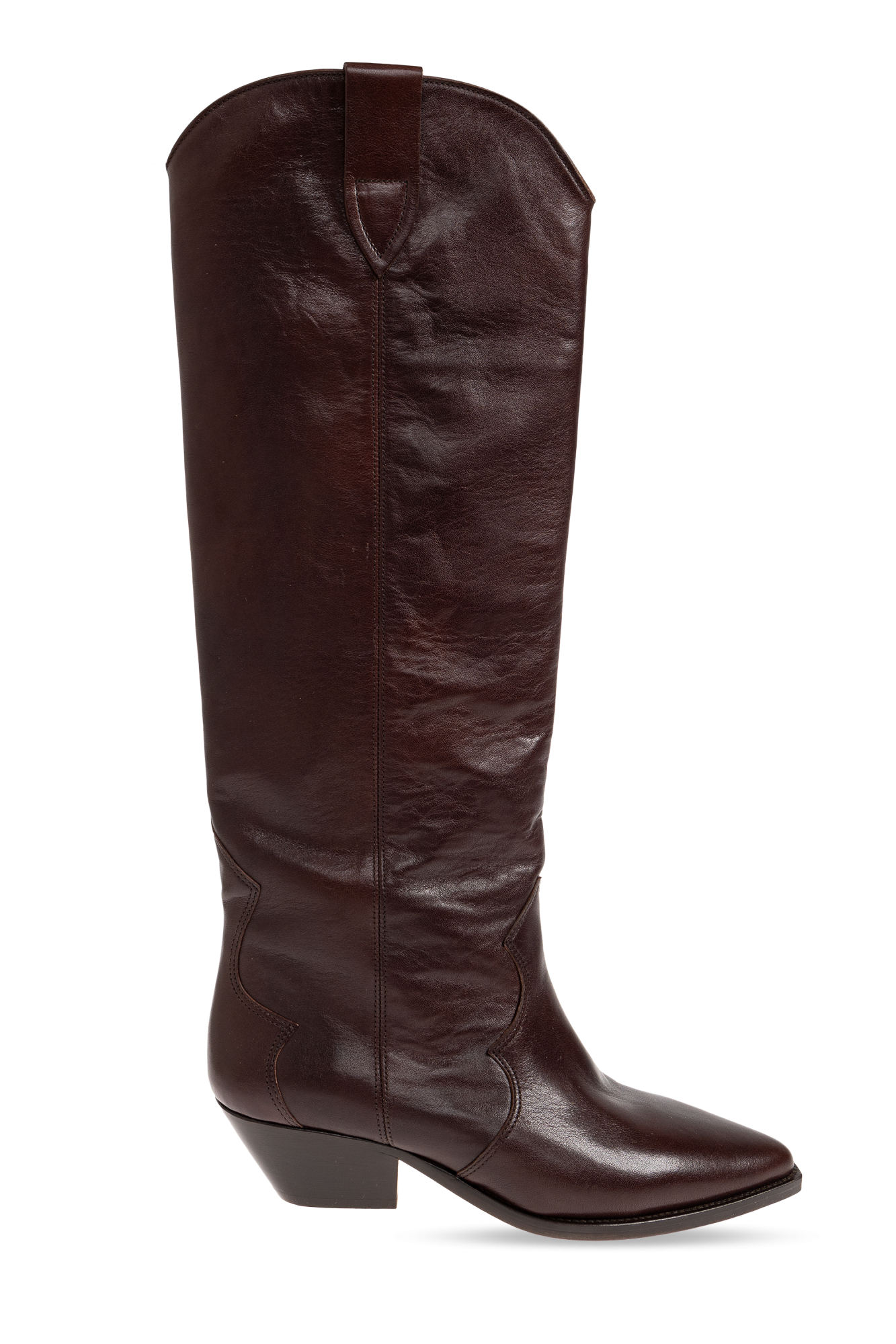 Isabel Marant Skórzane Kozaki Na Obcasie `Denvee`, Kobiety, Bordo
