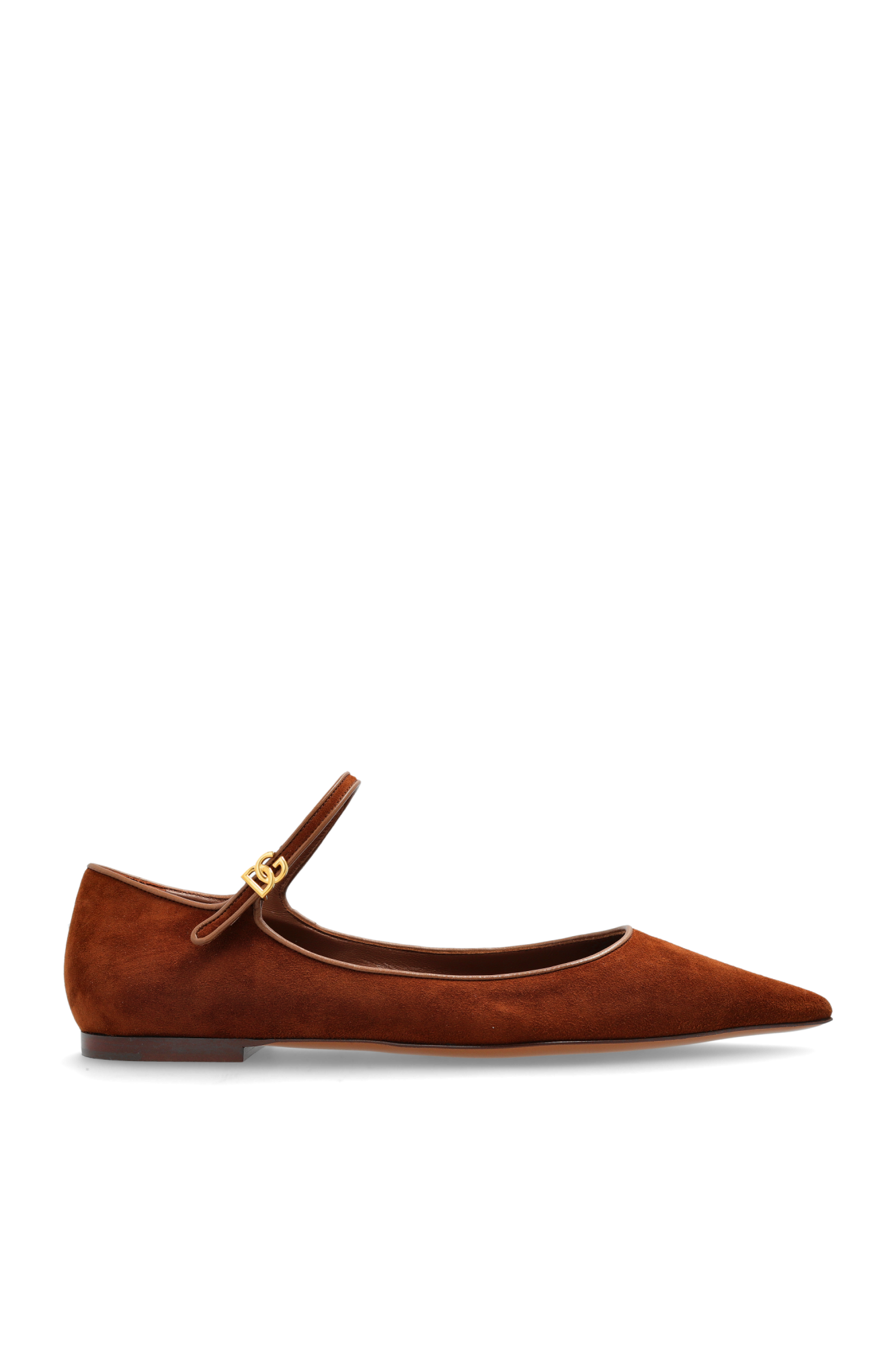 Dolce & Gabbana Zamszowe Baleriny, Kobiety, Brązowy
