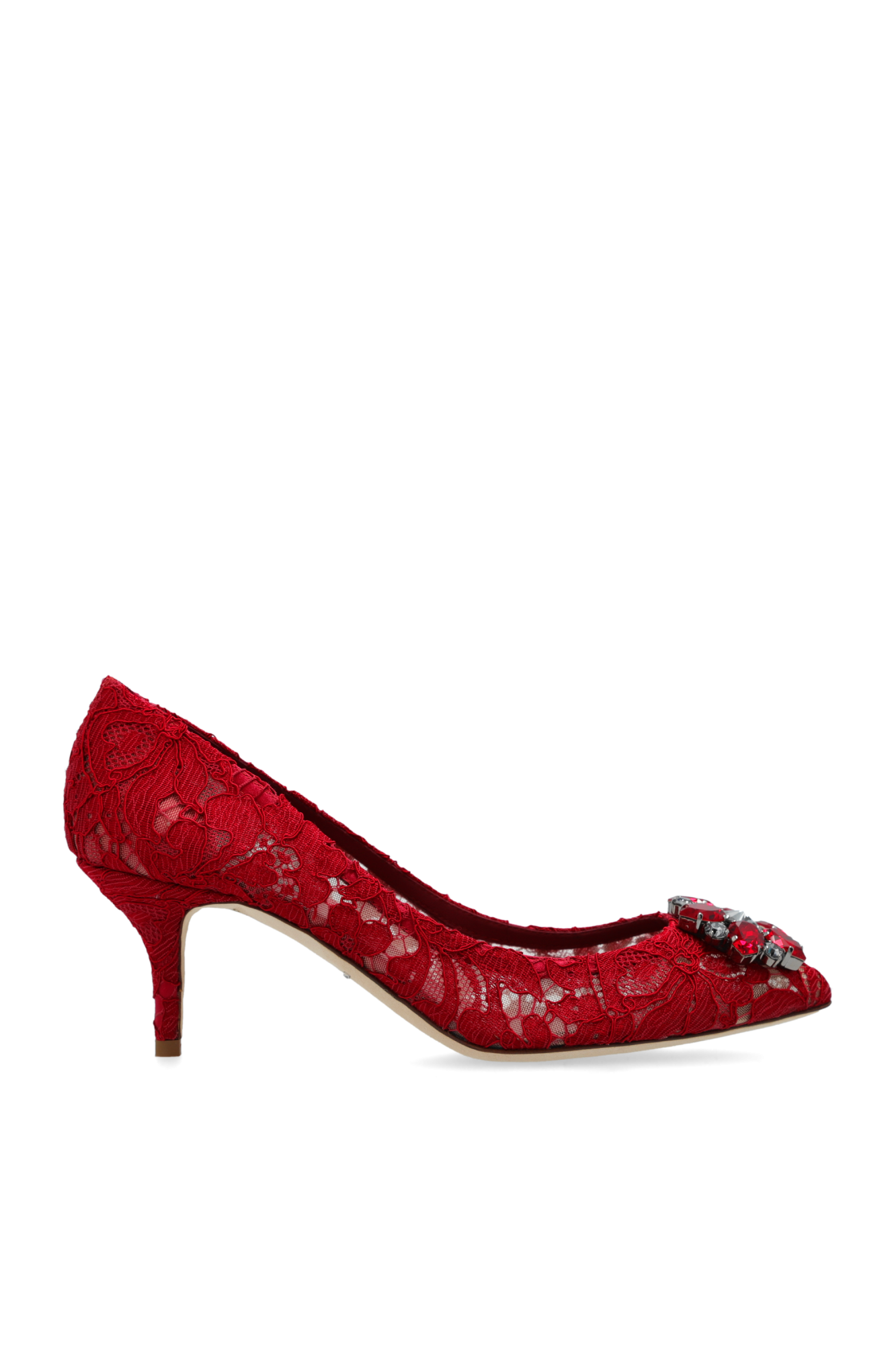 Dolce & Gabbana Koronkowe Buty Na Obcasie, Kobiety, Czerwony