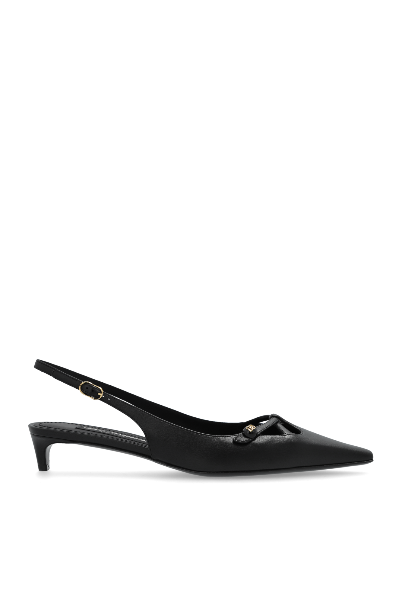 Dolce & Gabbana Skórzane Buty Na Obcasie, Kobiety, Czarny