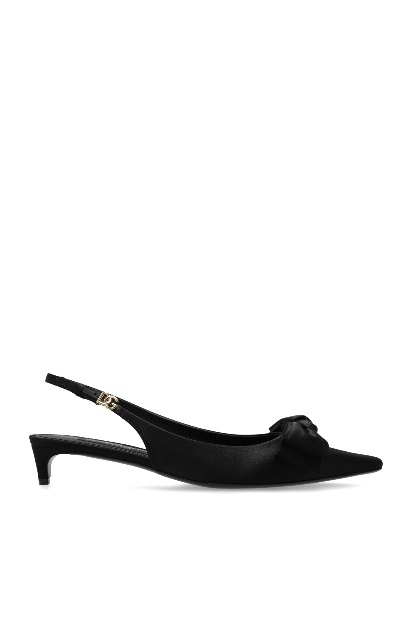 Dolce & Gabbana Satynowe Buty Na Obcasie, Kobiety, Czarny