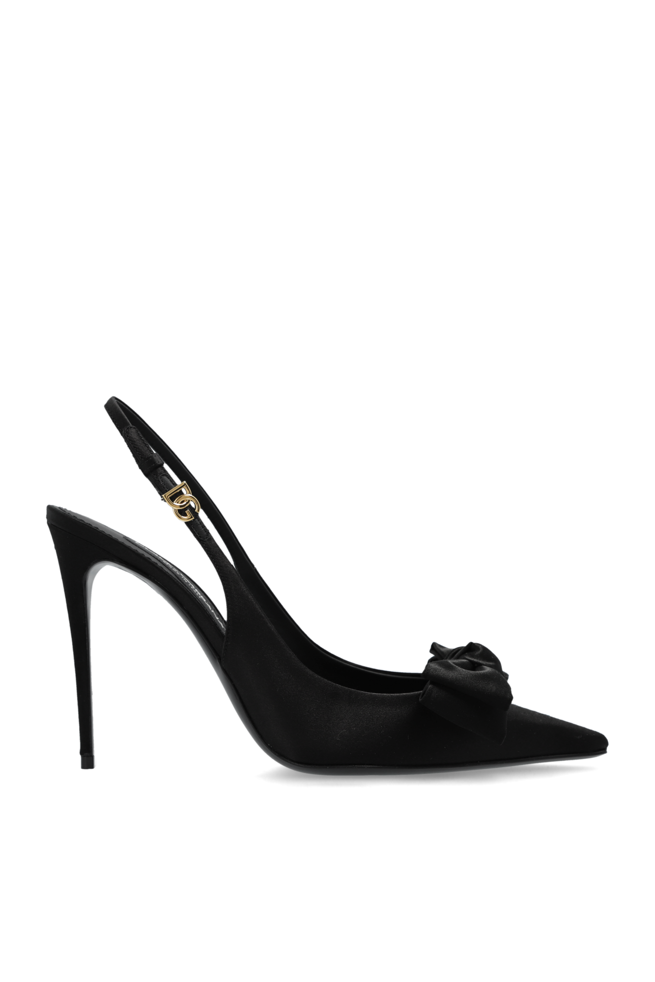 Dolce & Gabbana Satynowe Buty Na Obcasie, Kobiety, Czarny