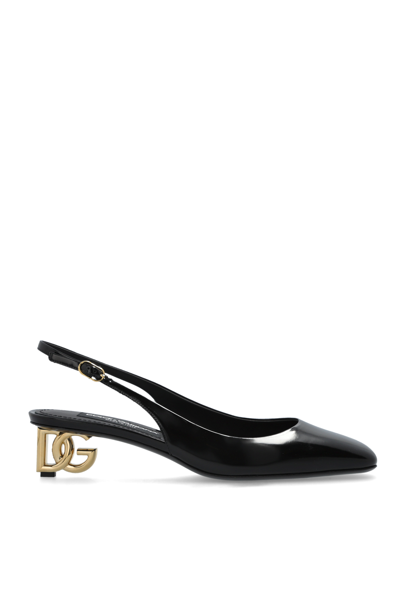Dolce & Gabbana Skórzane Buty Na Obcasie, Kobiety, Czarny