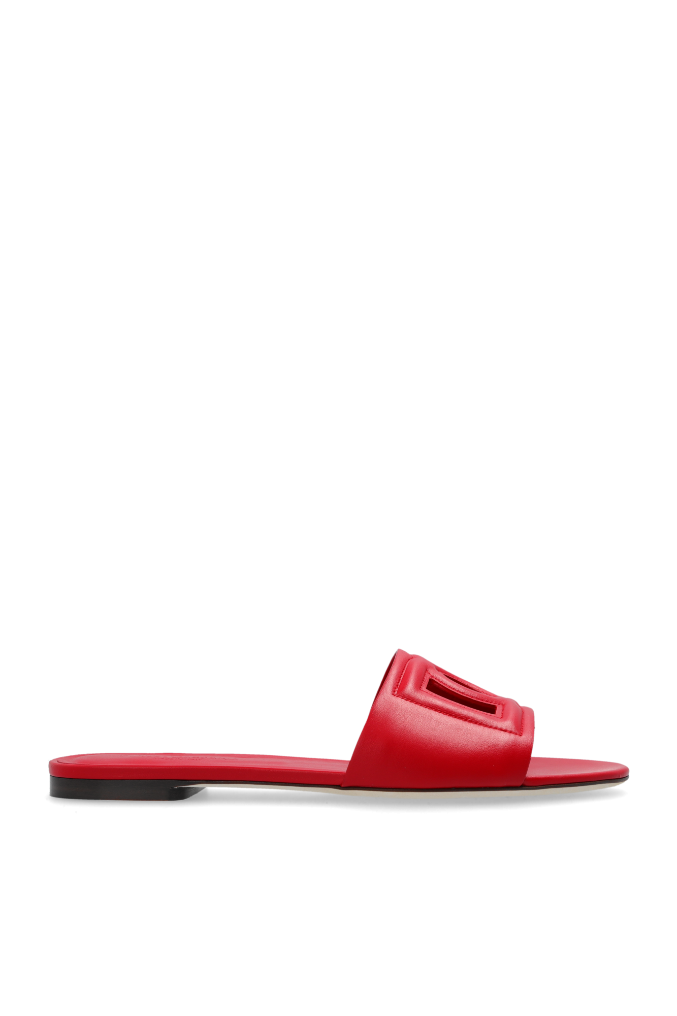 Dolce & Gabbana Klapki Z Logo, Kobiety, Czerwony