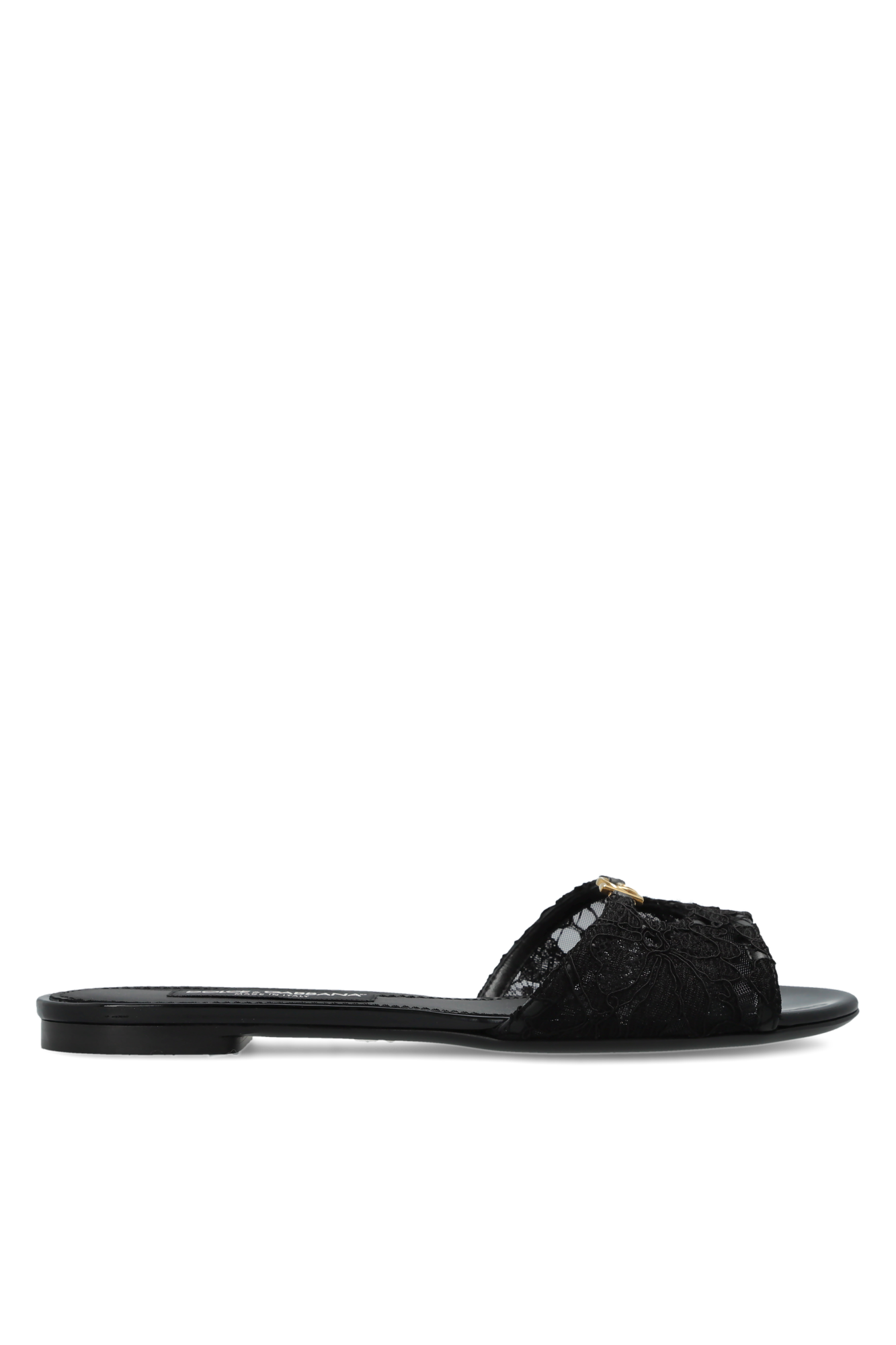 Dolce & Gabbana Koronkowe Klapki, Kobiety, Czarny