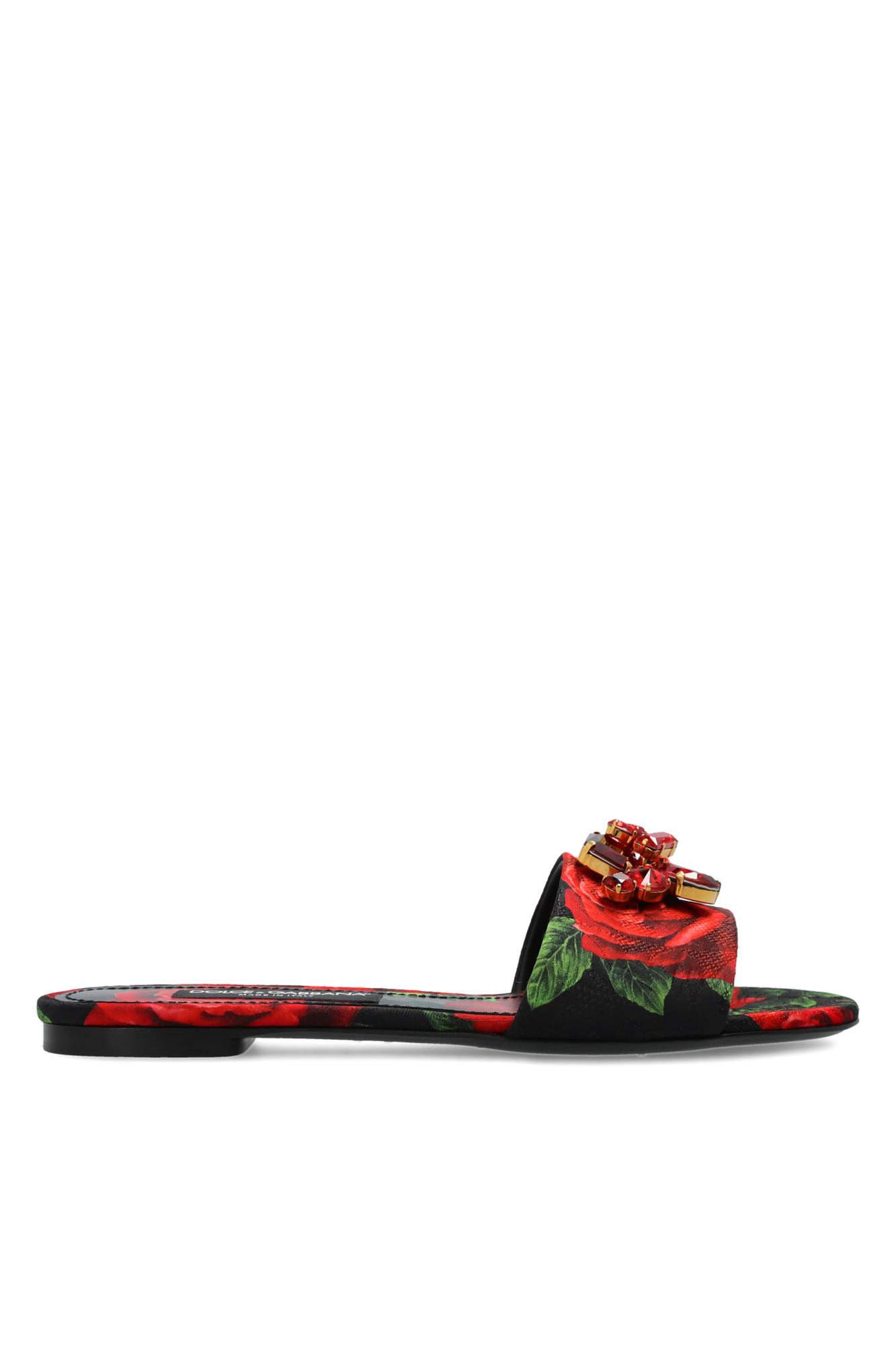 Dolce & Gabbana Klapki Z Motywem Kwiatowym, Kobiety, Czerwony