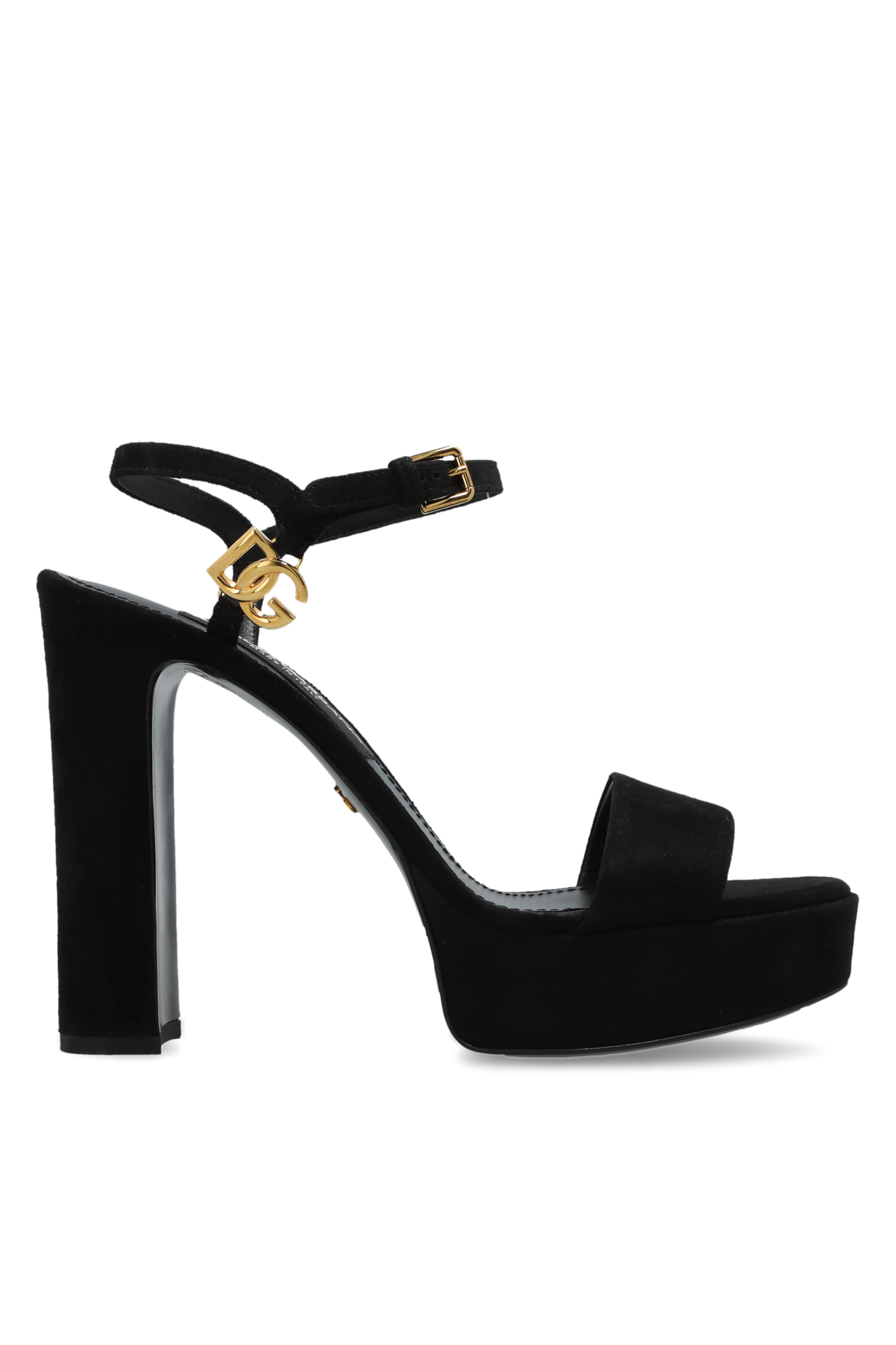 Dolce & Gabbana Zamszowe Sandały Na Platformie, Kobiety, Czarny