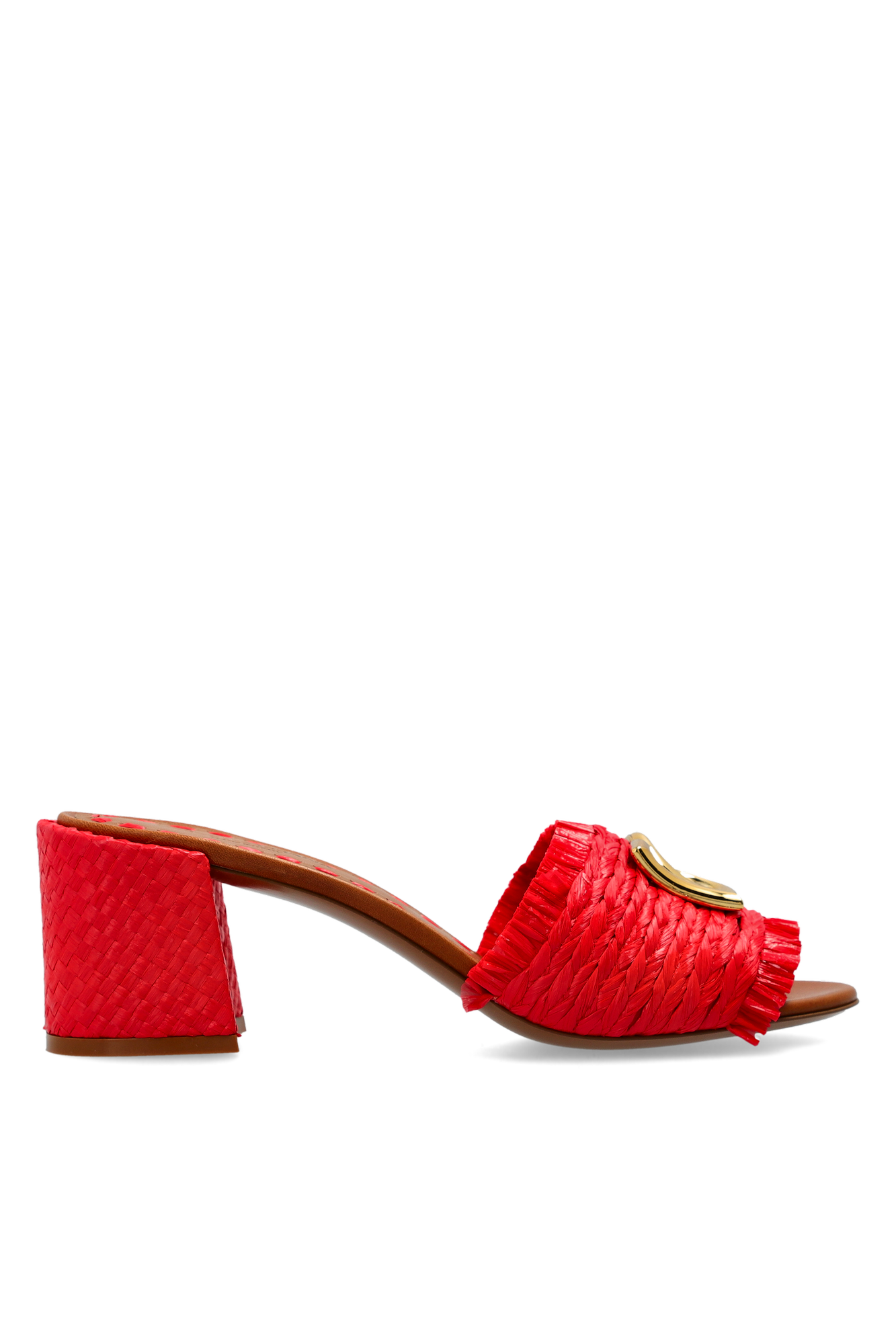 Dolce & Gabbana Klapki Z Logo Na Obcasie, Kobiety, Czerwony