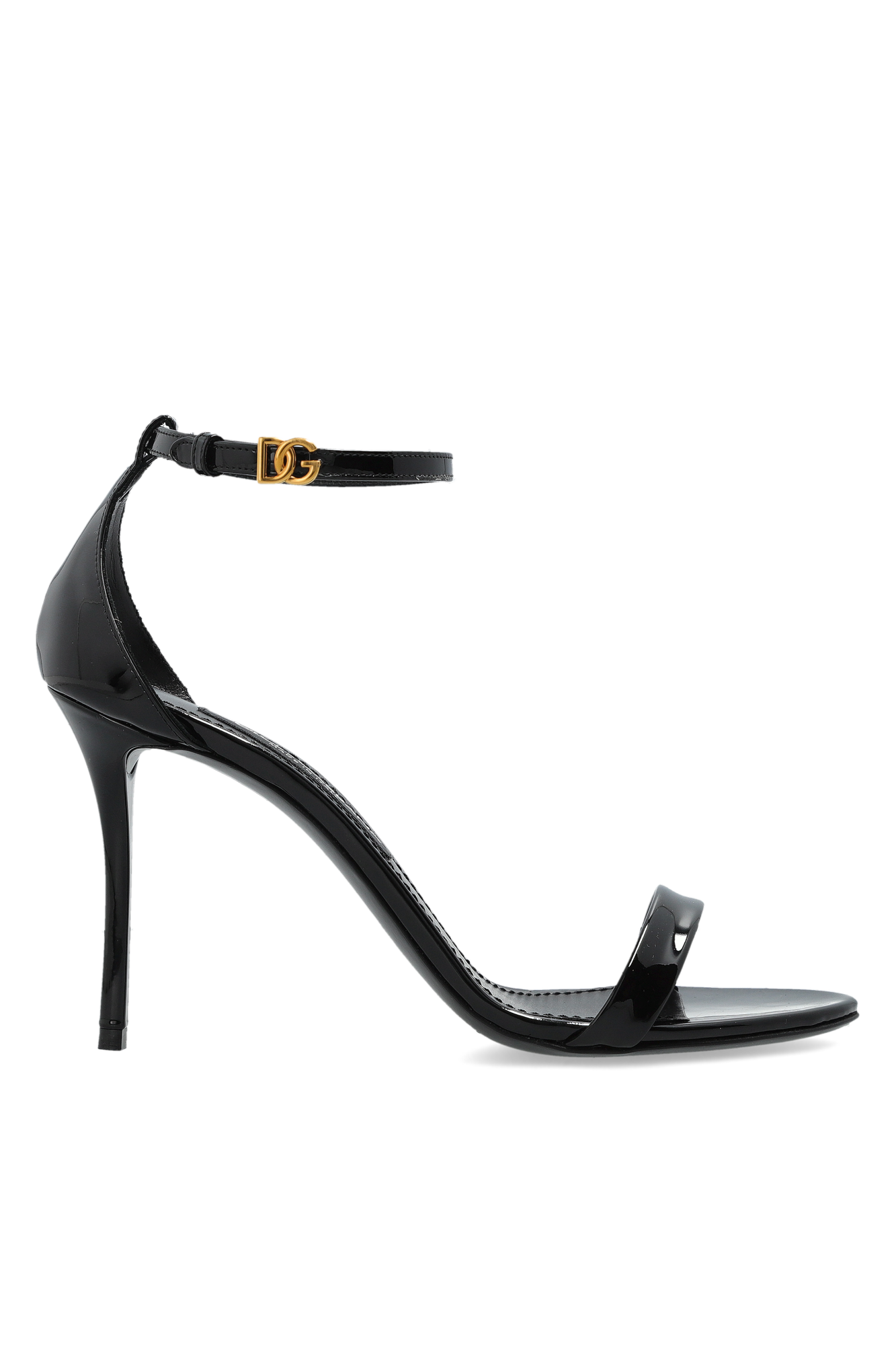 Dolce & Gabbana Skórzane Sandały Na Obcasie, Kobiety, Czarny