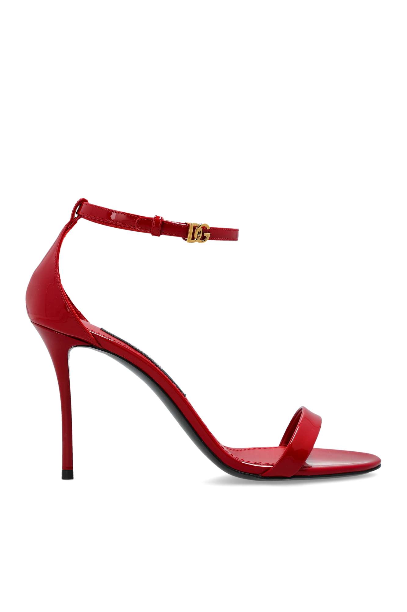 Dolce & Gabbana Skórzane Sandały Na Obcasie, Kobiety, Czerwony