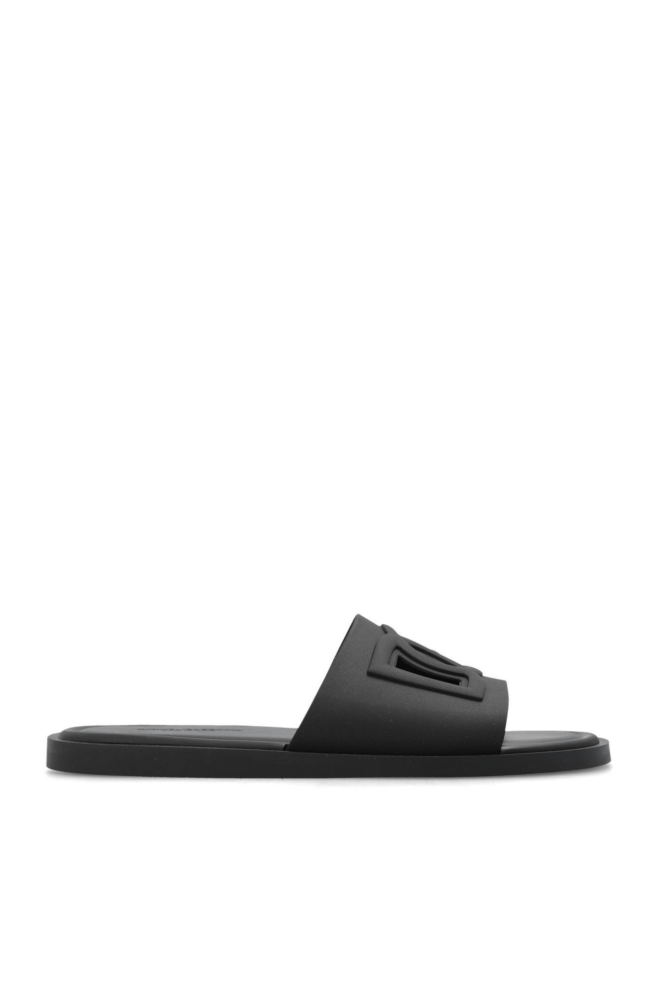 Dolce & Gabbana Gumowe Klapki, Mężczyźni, Czarny