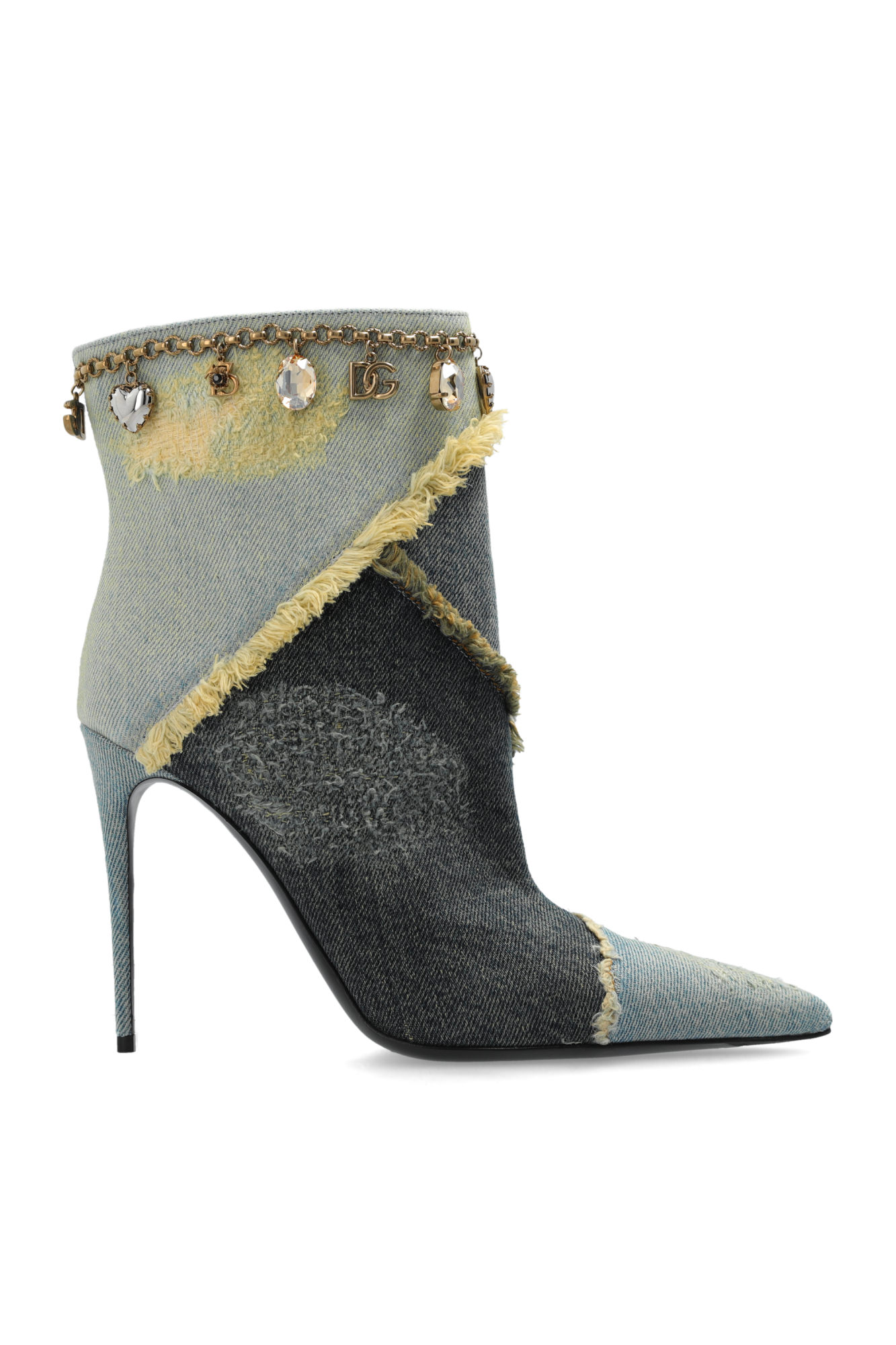 Dolce & Gabbana Jeansowe Botki Na Obcasie, Kobiety, Niebieski