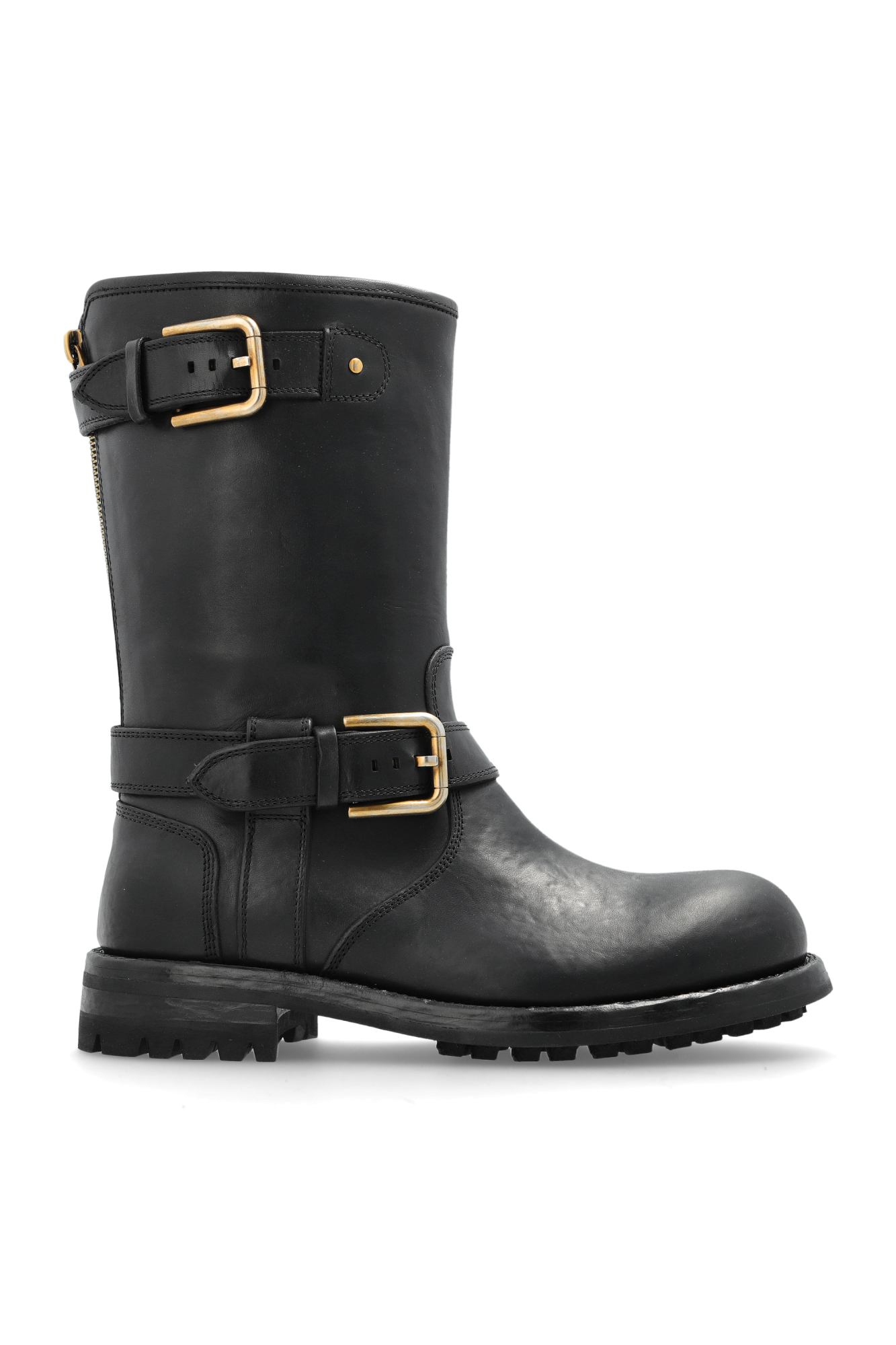 Dolce & Gabbana Skórzane Botki, Kobiety, Czarny