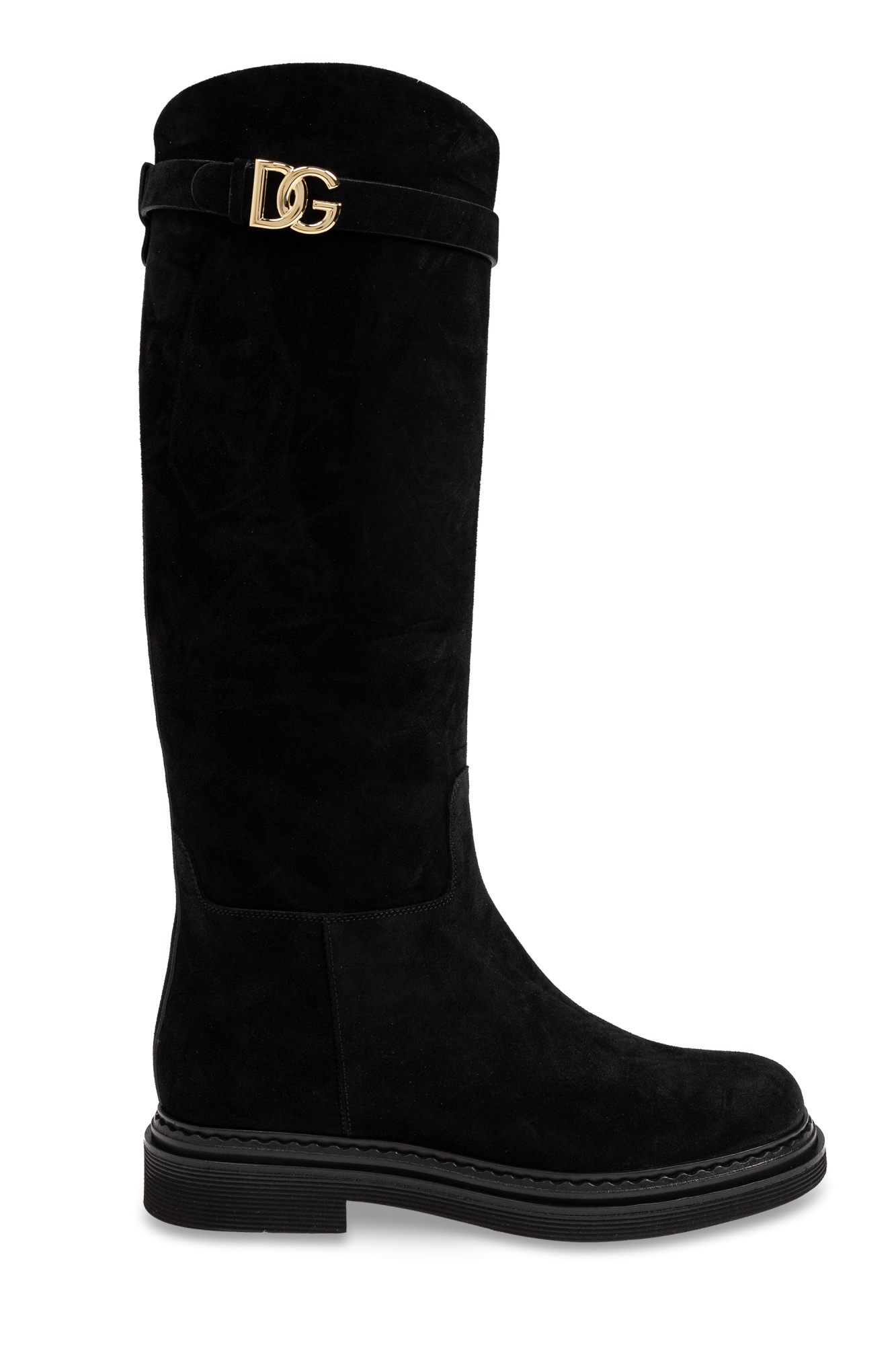 Dolce & Gabbana Zamszowe Buty Za Kolano, Kobiety, Czarny