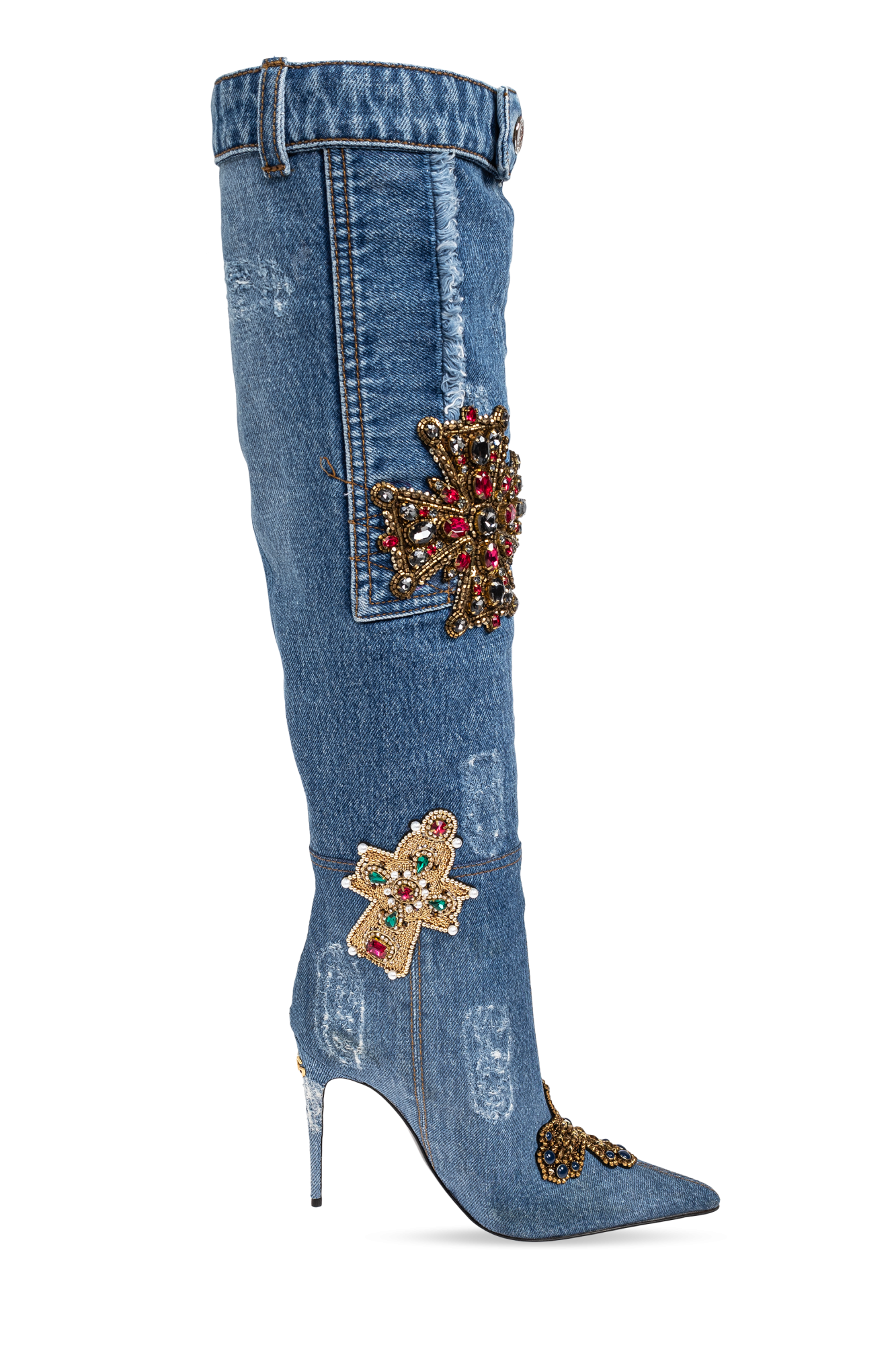 Dolce & Gabbana Kozaki Na Obcasie, Kobiety, Niebieski