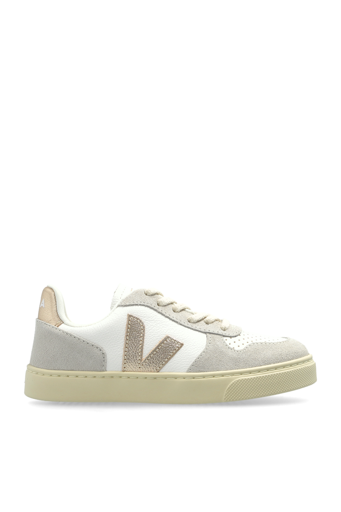 Veja Kids Buty Sportowe `SMALL V-10 LACES CHROMEFREE LEATHER`, Unisex, Biały