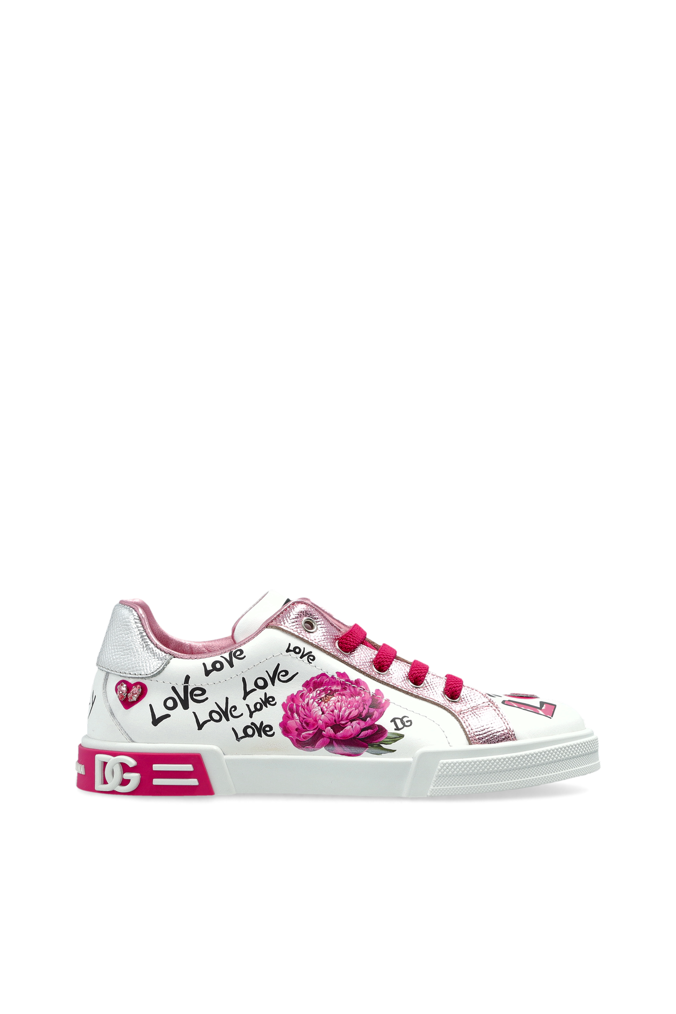 Dolce & Gabbana Kids Skórzane Buty Z Aplikacjami, Unisex, Biały