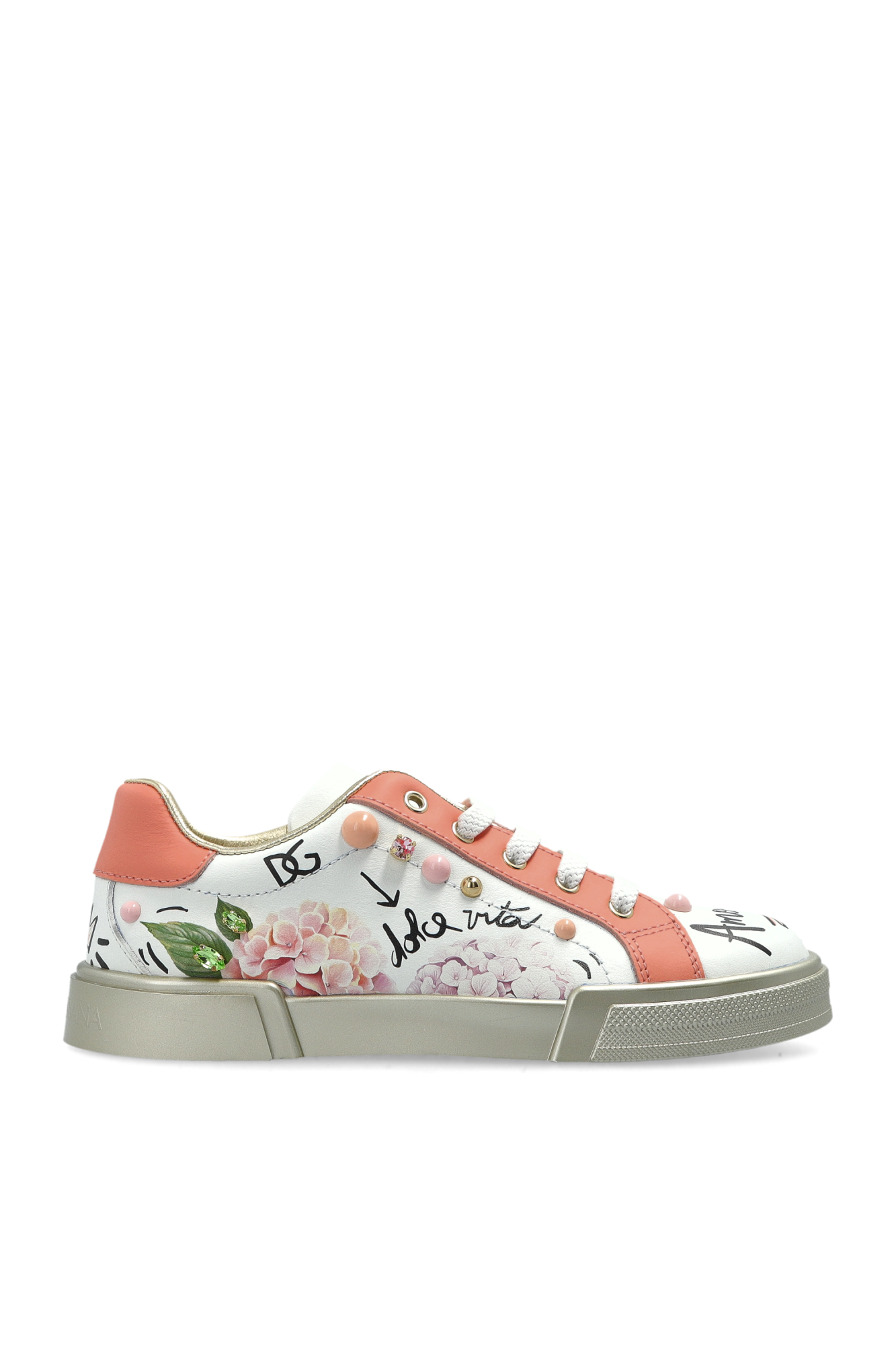 Dolce & Gabbana Kids Buty Sportowe ‘Portofino’, Unisex, Biały