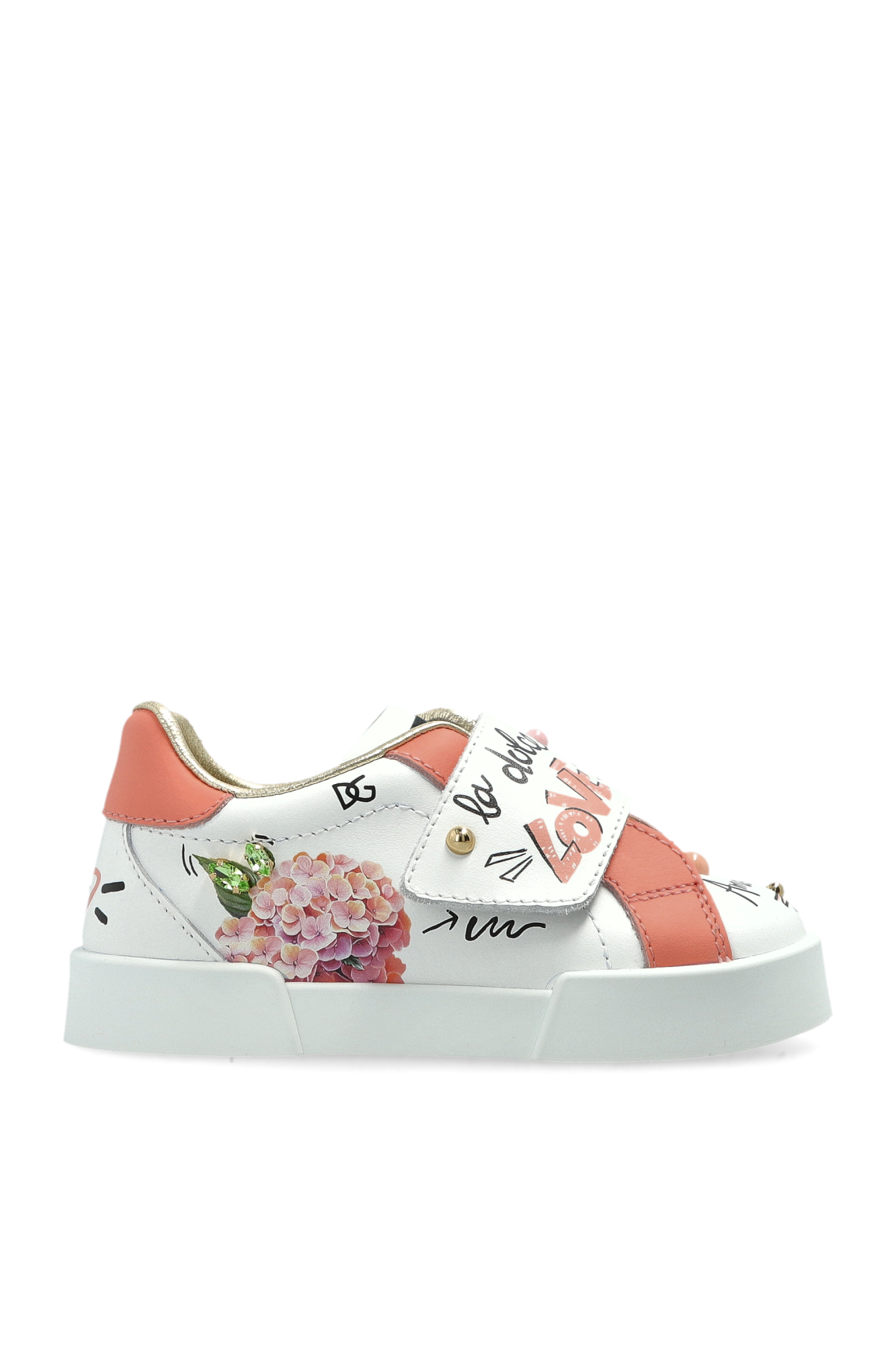 Dolce & Gabbana Kids Buty Sportowe Z Cyrkoniami, Unisex, Biały
