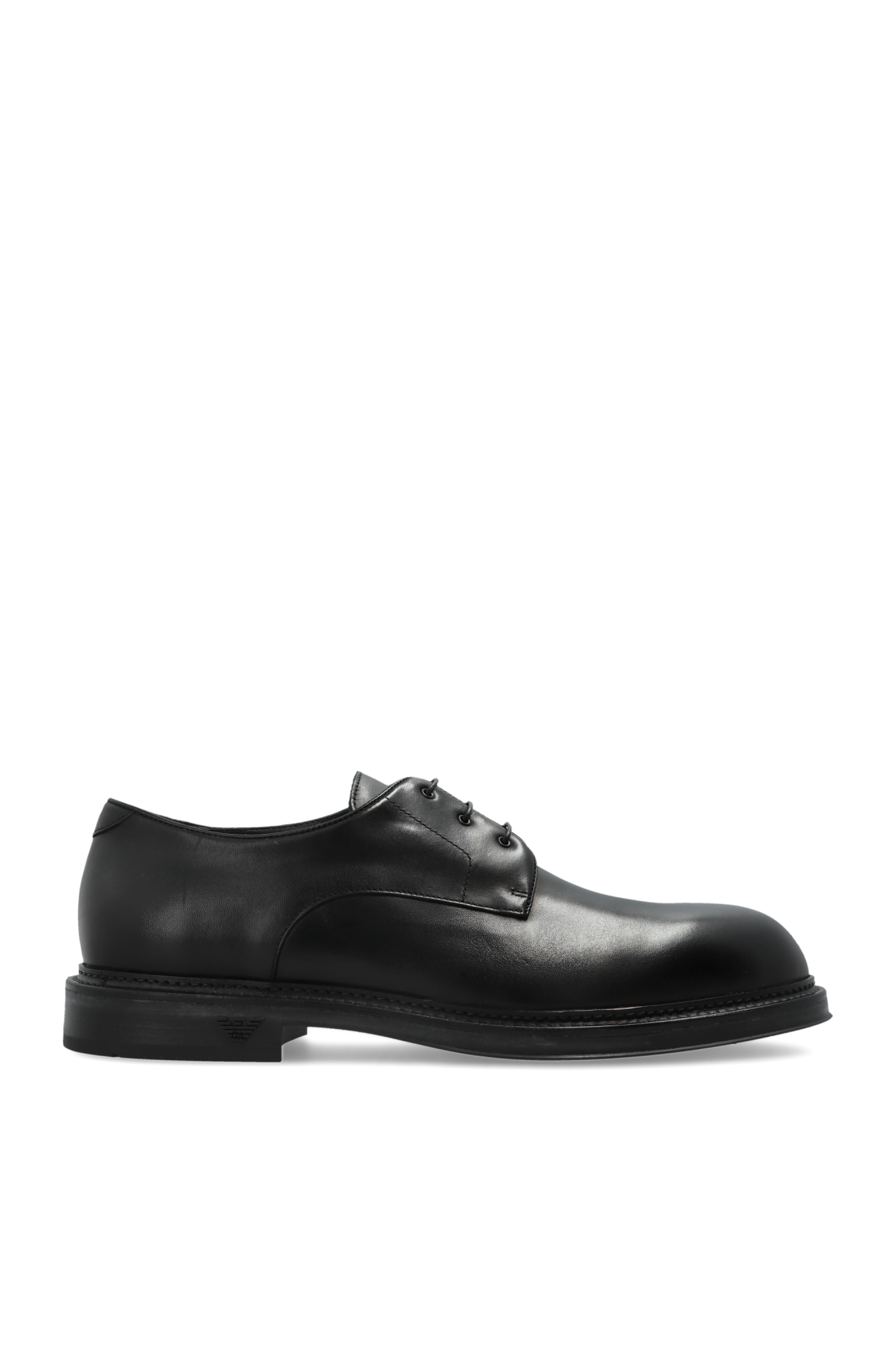 Emporio Armani Skórzane Buty, Mężczyźni, Czarny