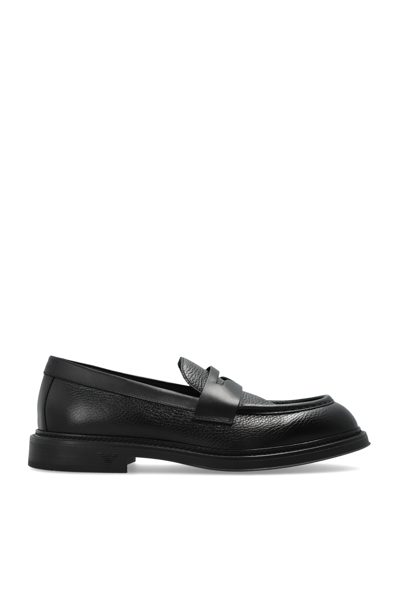 Emporio Armani Skórzane Buty Typu `loafers`, Mężczyźni, Czarny