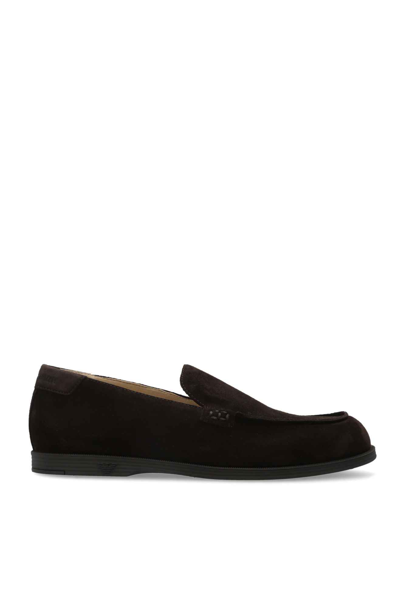 Emporio Armani Zamszowe Buty Typu `loafers`, Mężczyźni, Brązowy