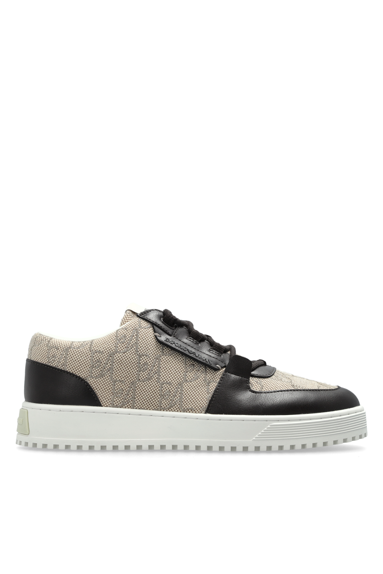 Emporio Armani Buty Sportowe Z Monogramem, Mężczyźni, Beżowy
