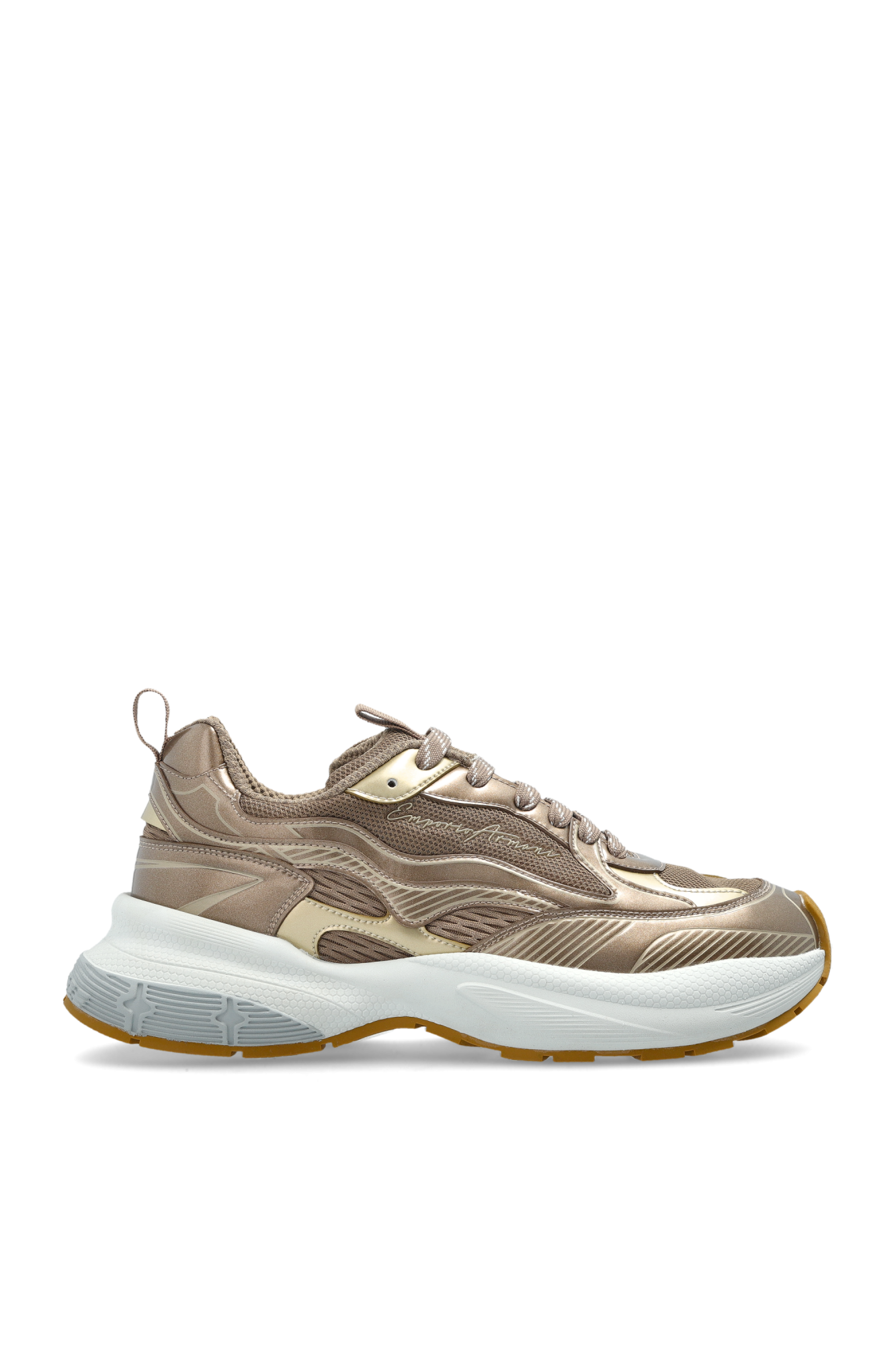 Emporio Armani Buty Sportowe Z Logo, Kobiety, Złoty