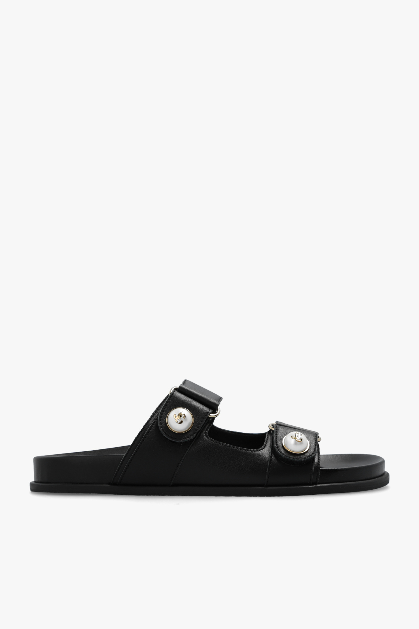 Jimmy Choo Skórzane Klapki ‘Fayence’, Kobiety, Czarny