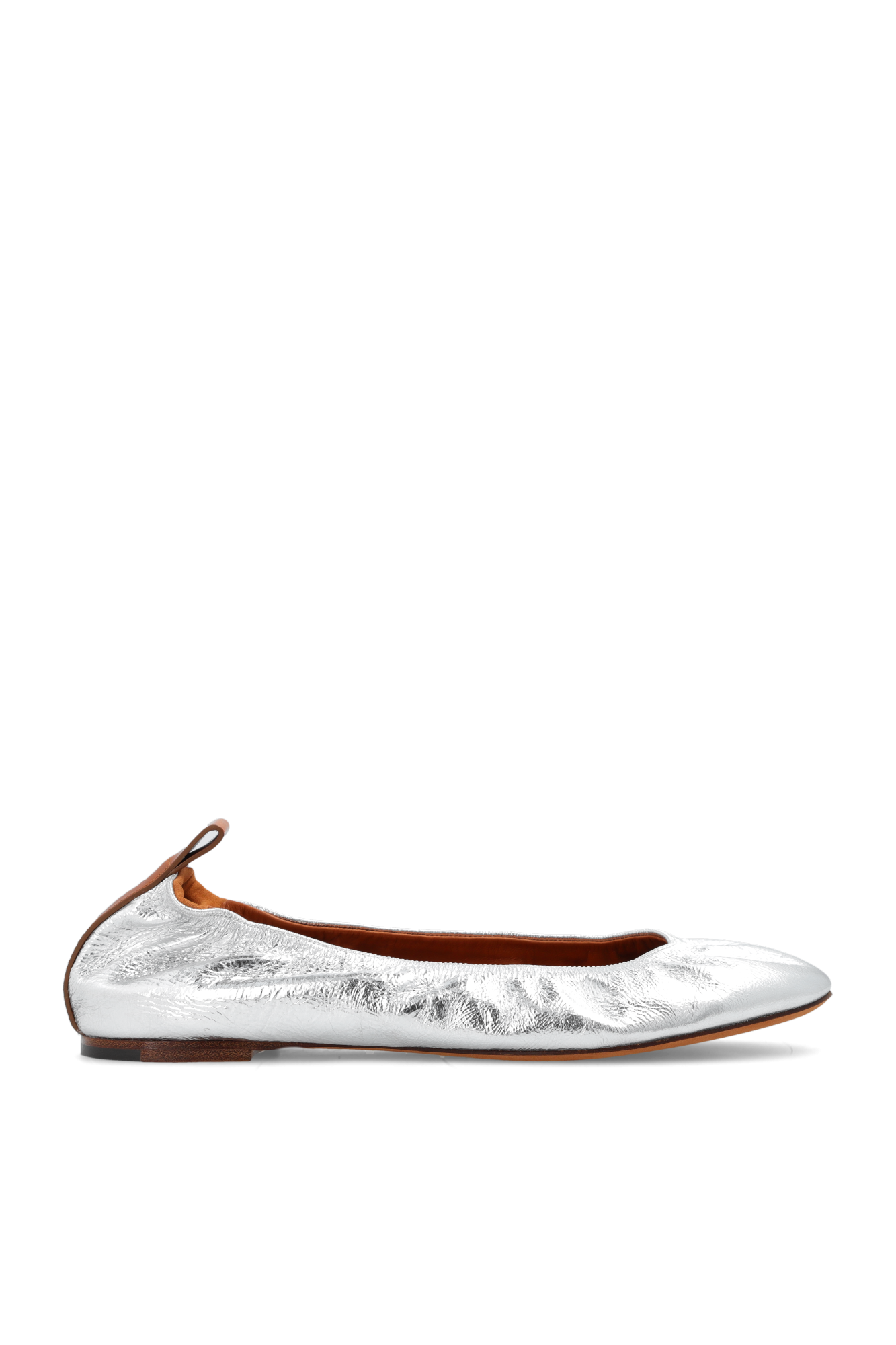 Lanvin Skórzane Baleriny, Kobiety, Srebrny