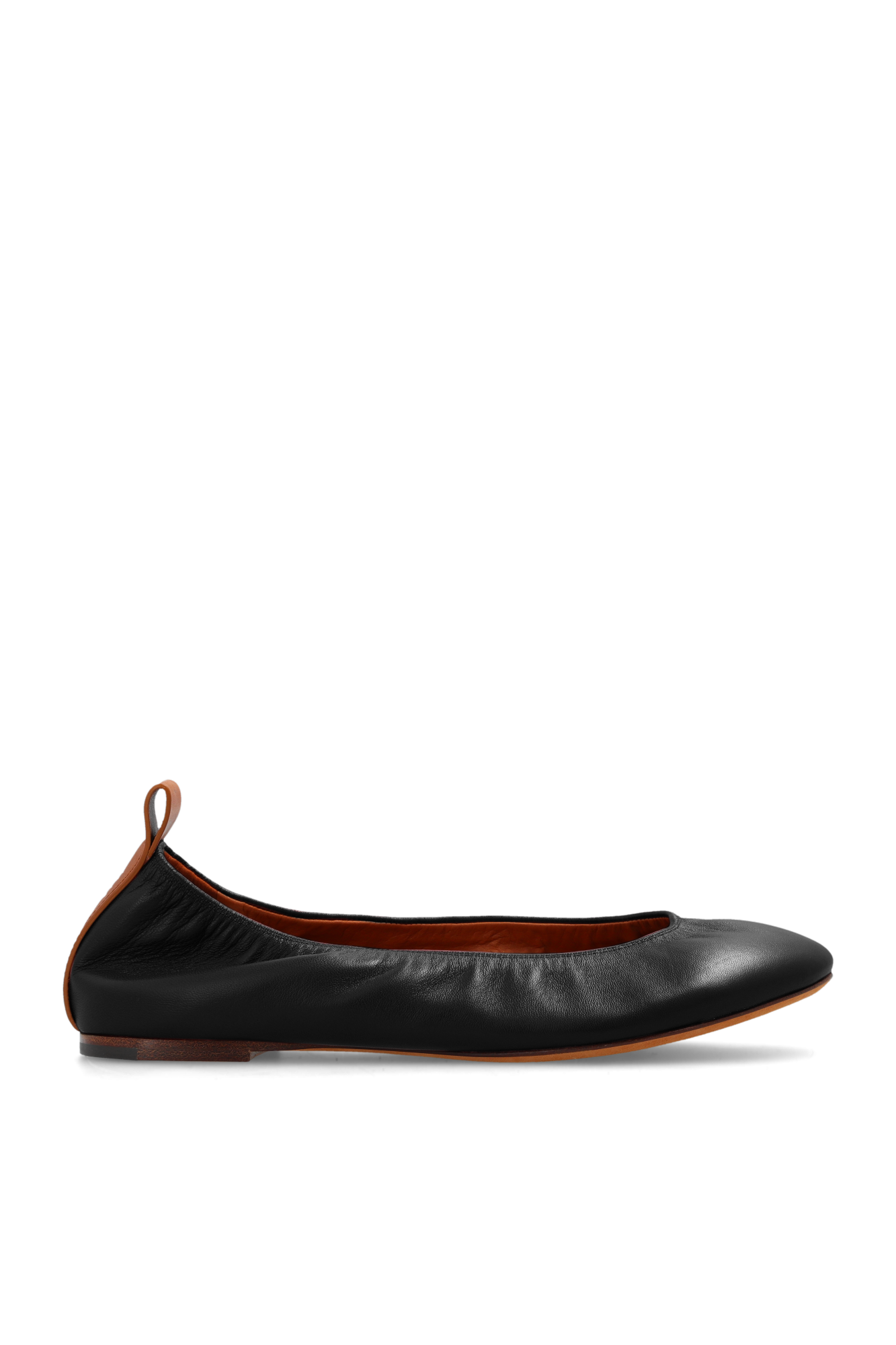 Lanvin Skórzane Baleriny, Kobiety, Czarny