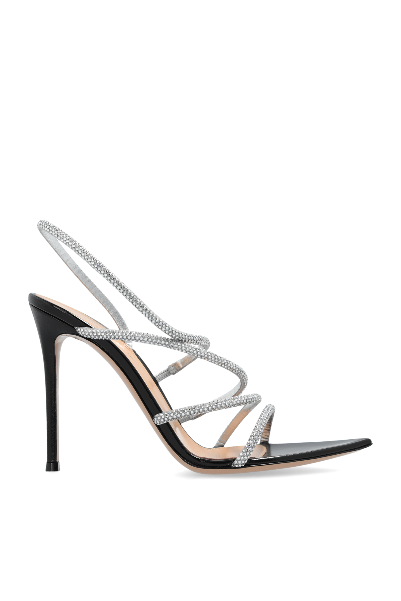 Gianvito Rossi Sandały Na Obcasie `Crystal Ettie`, Kobiety, Srebrny