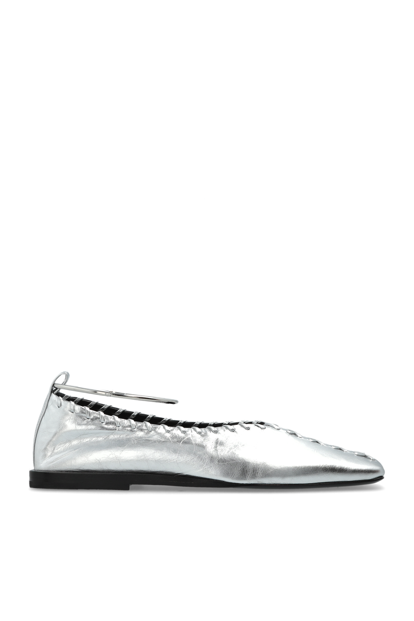 JIL SANDER Skórzane Buty, Kobiety, Srebrny