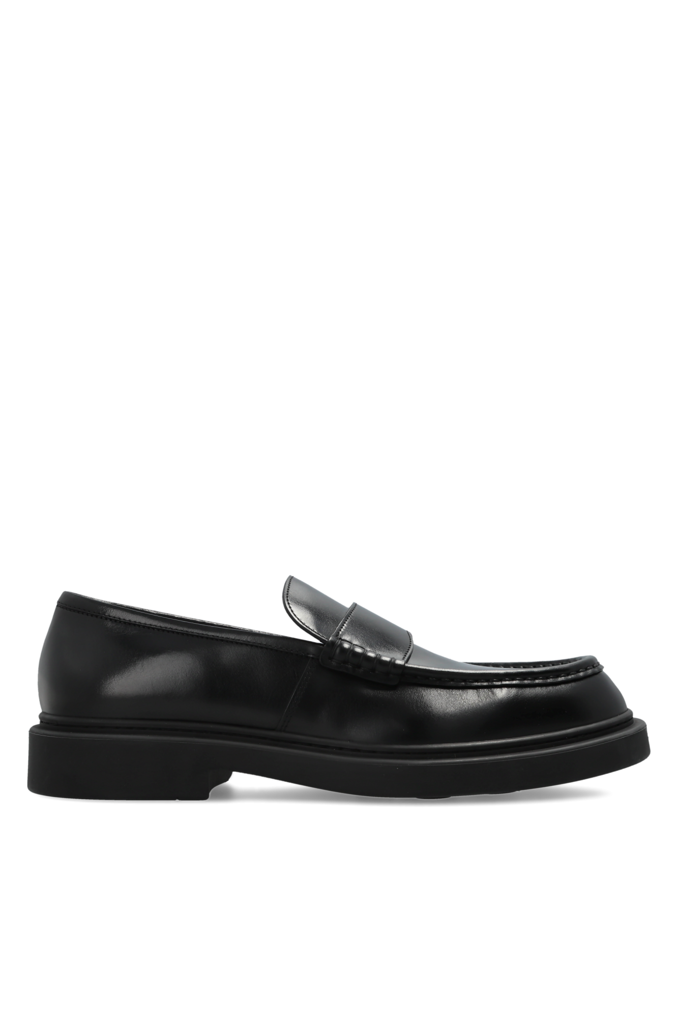 JIL SANDER Skórzane Buty Typu ‘Loafers’, Mężczyźni, Czarny