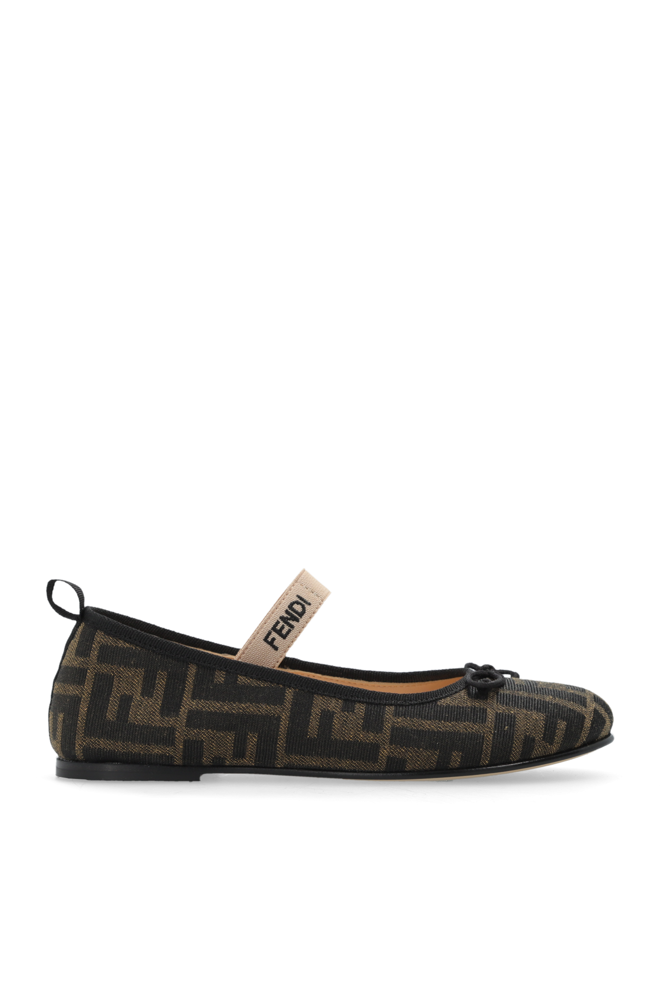 Fendi Kids Baleriny Z Monogramem, Unisex, Beżowy