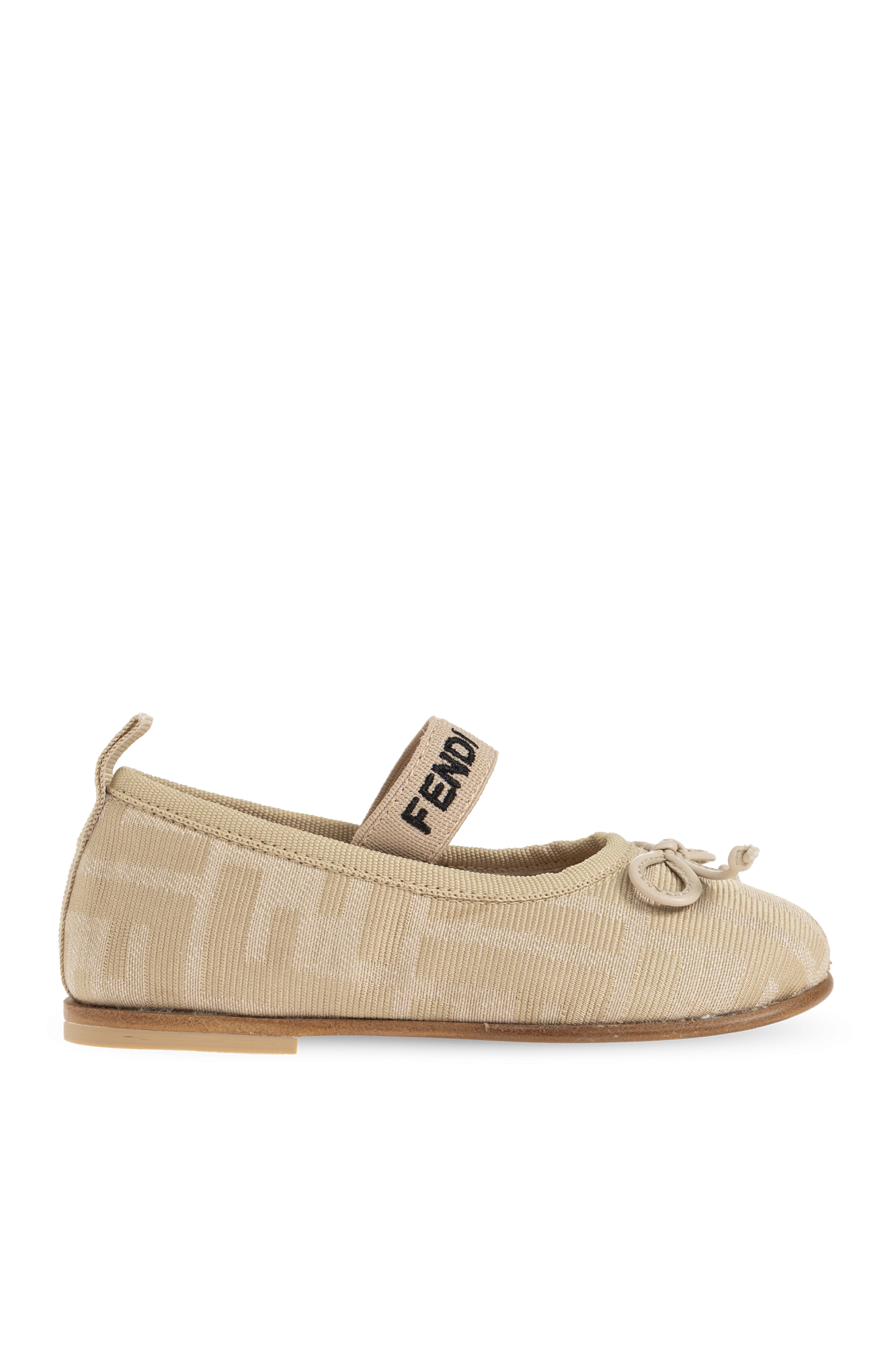 Fendi Kids Baleriny Z Logo, Unisex, Beżowy
