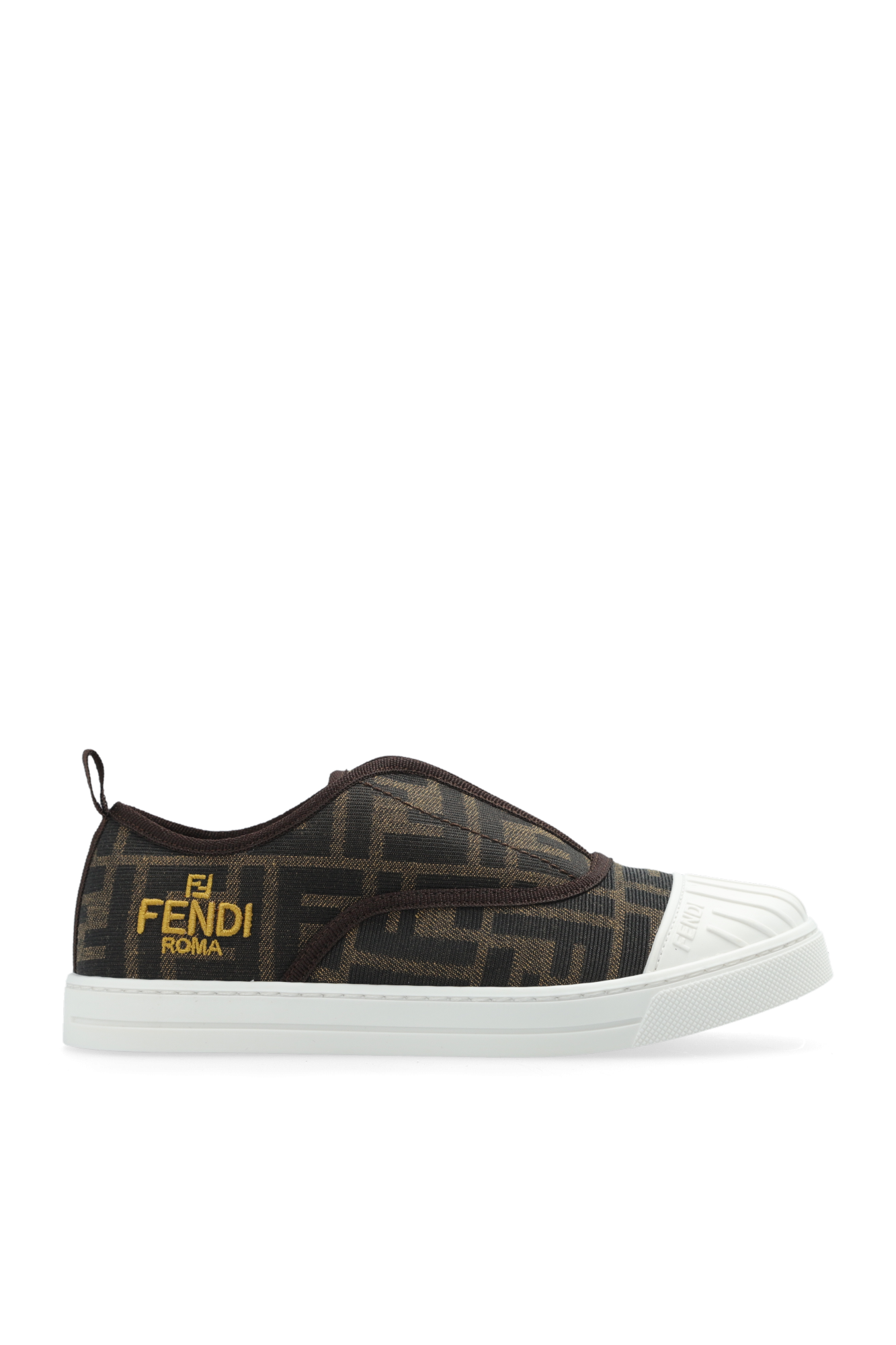 Fendi Kids Buty Sportowe Z Monogramem, Unisex, Brązowy