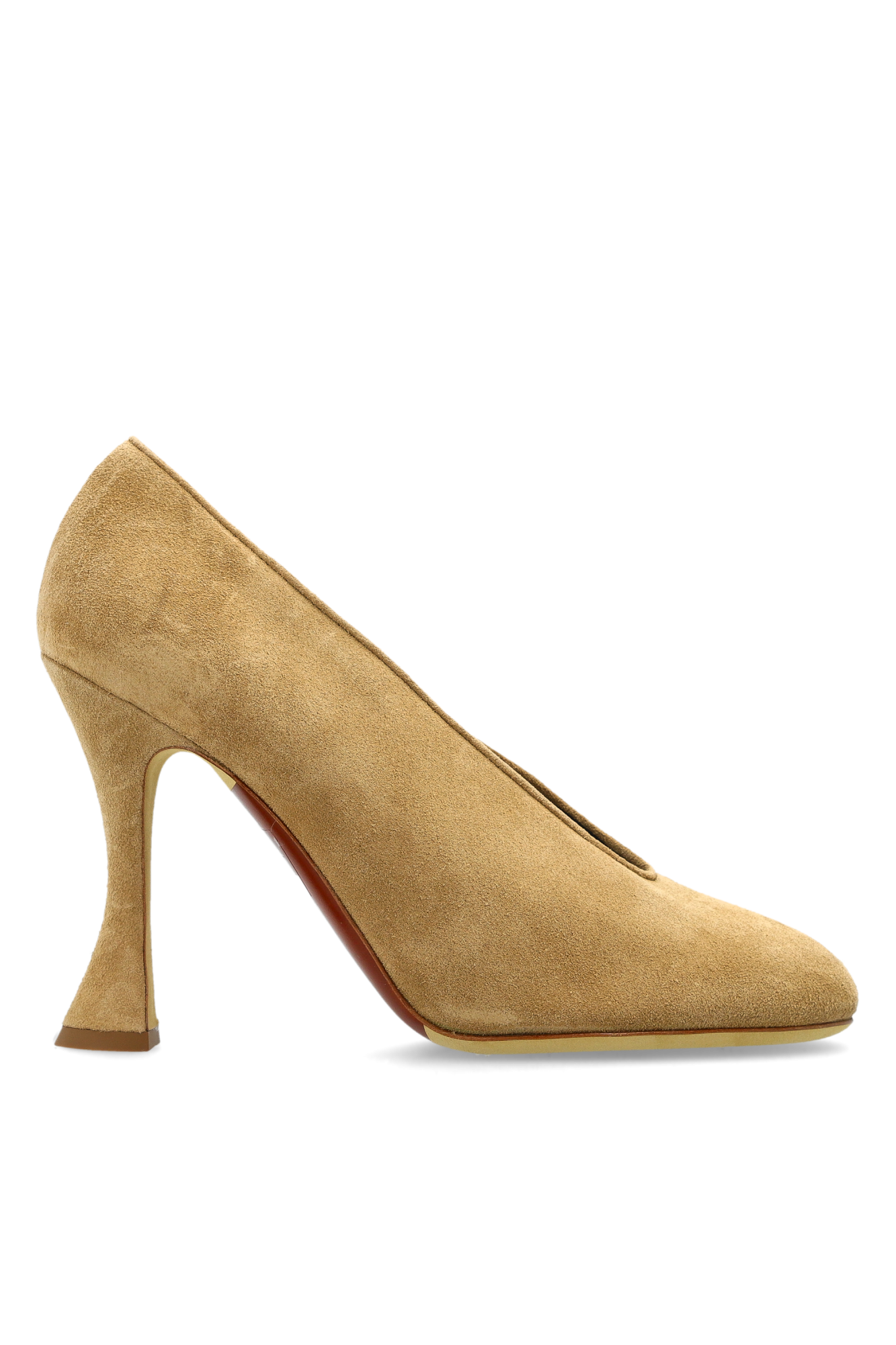Moschino Zamszowe Buty Na Obcasie, Kobiety, Beżowy