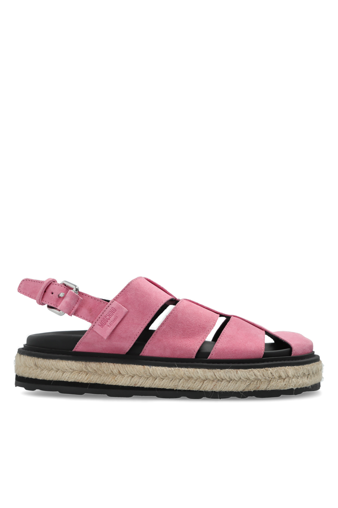Moschino Zamszowe Sandały Na Platformie, Kobiety, Różowy