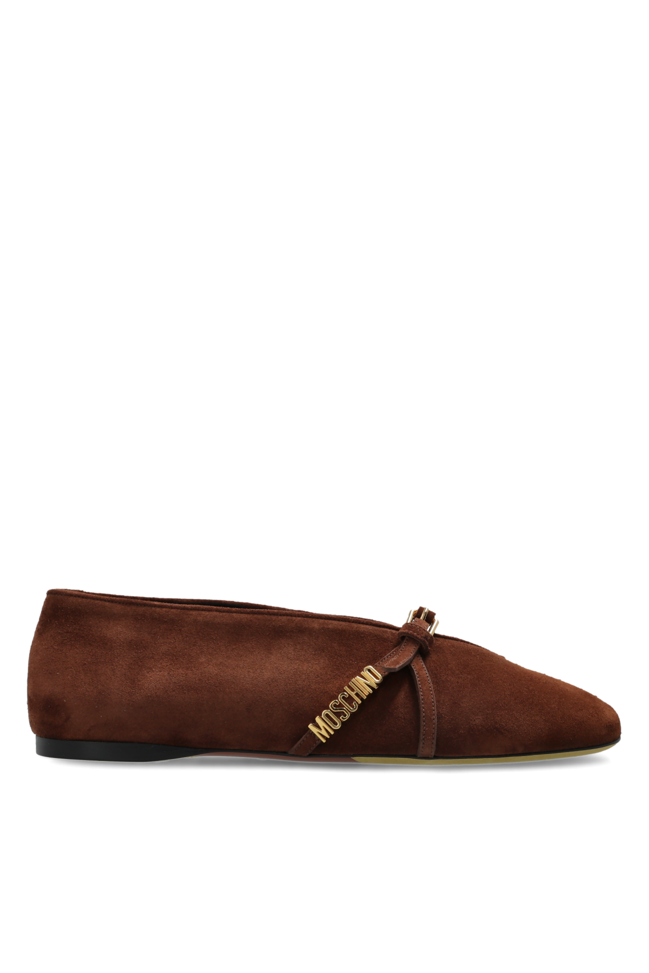 Moschino Zamszowe Baleriny, Kobiety, Brązowy