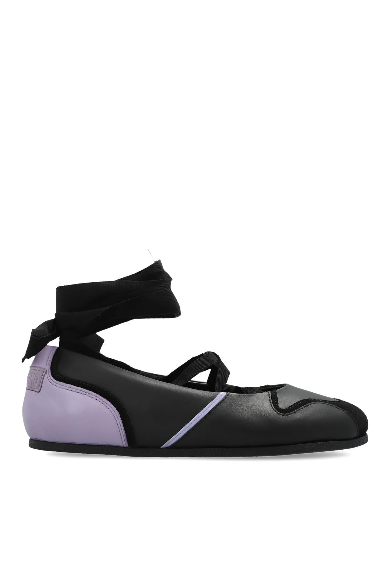 Moschino Skórzane Buty Wiązane Wokół Kostki, Kobiety, Czarny