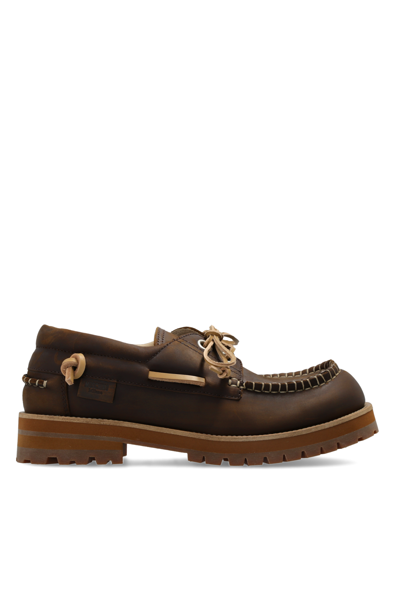 Moschino Skórzane Buty, Mężczyźni, Brązowy