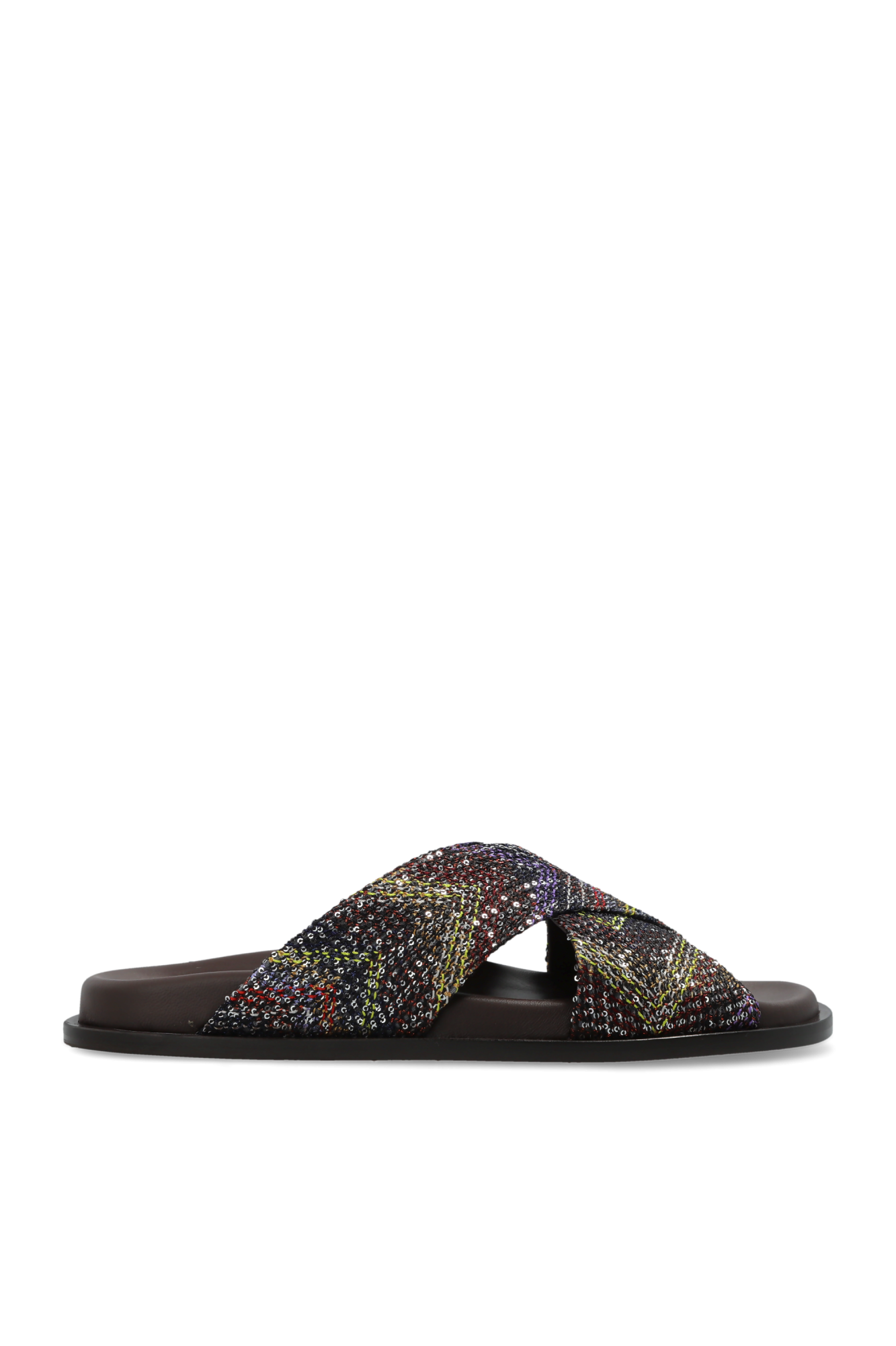Missoni Wzorzyste Klapki, Kobiety, Brązowy